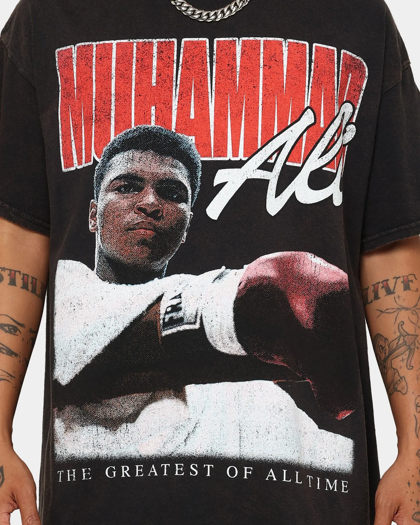 Goat Crew X Muhammad Ali Ringer Vintage T-Shirt Black Wash Vintage Wash Stylish Look