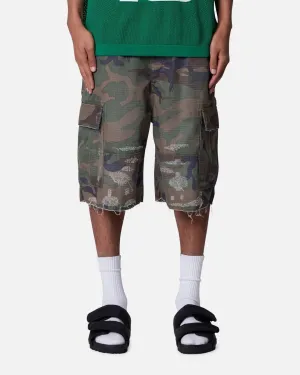 summer breeze MNML Baggy Distressed Cargo Shorts Camo