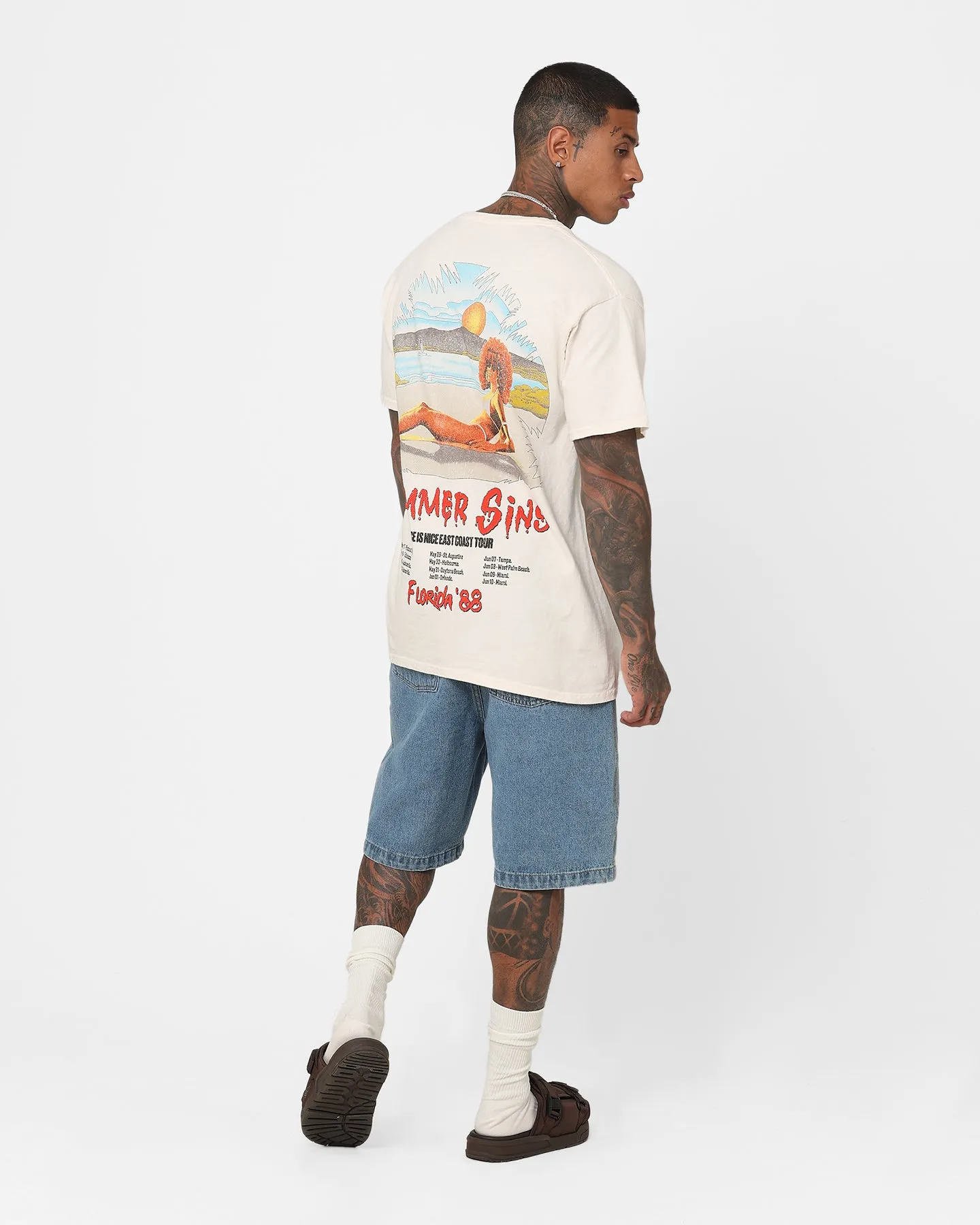 Odor-resistant American Thrift Summer Sins Vintage T-Shirt Off White