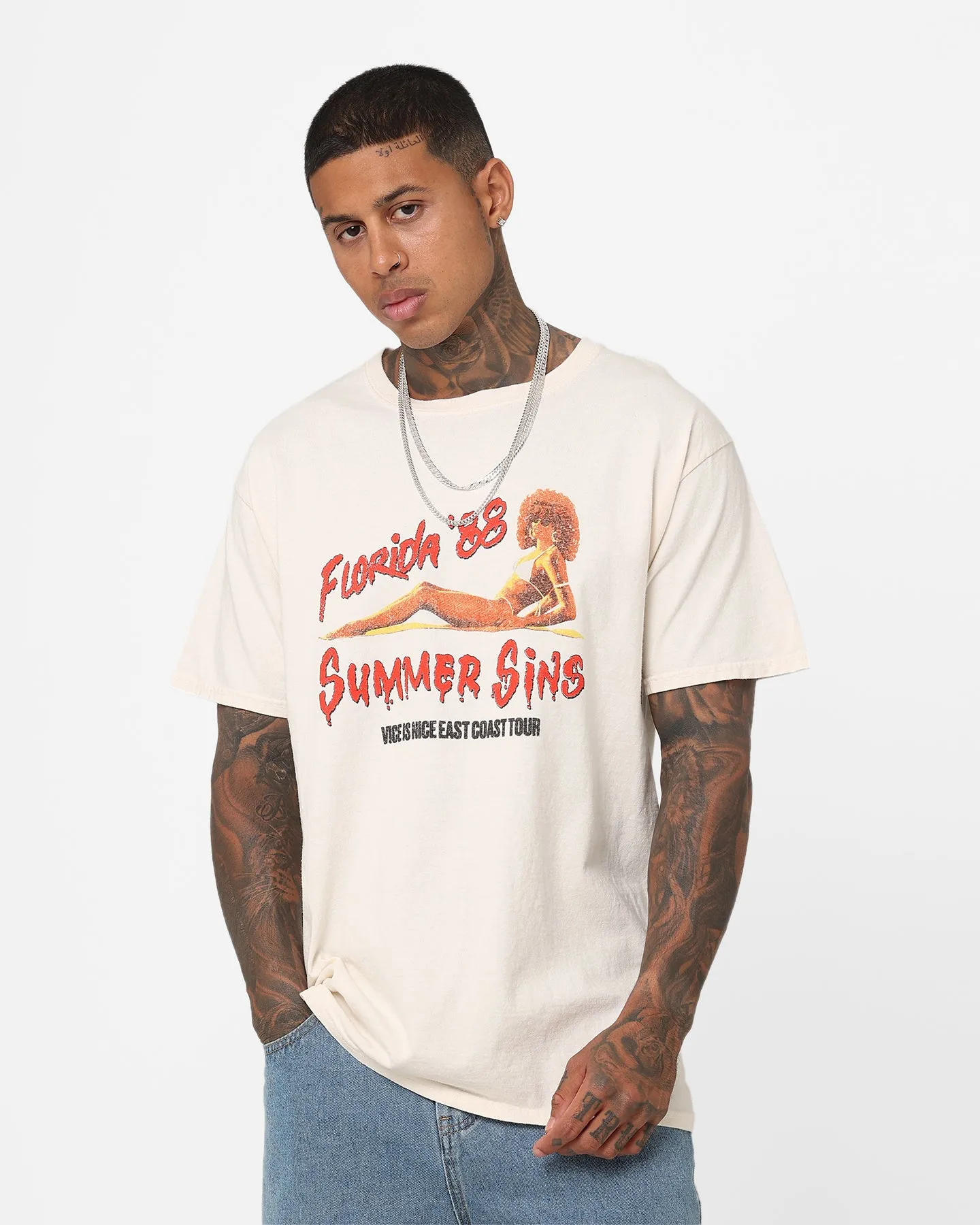 Comfy Essentials Wear men's clothing American Thrift Summer Sins Vintage T-Shirt Off White