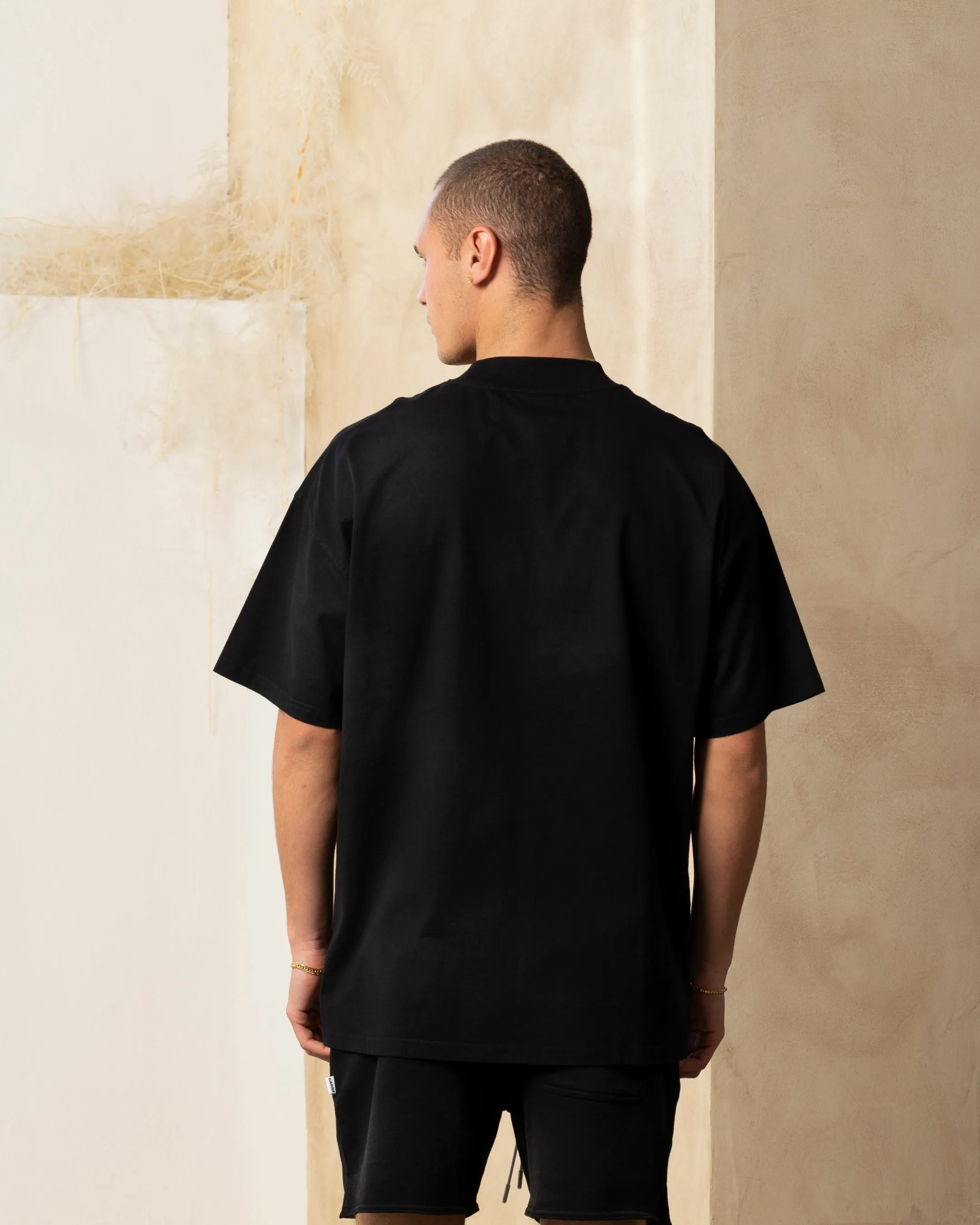 Personalized Carre Vapor Oversized T-Shirt Washed Black