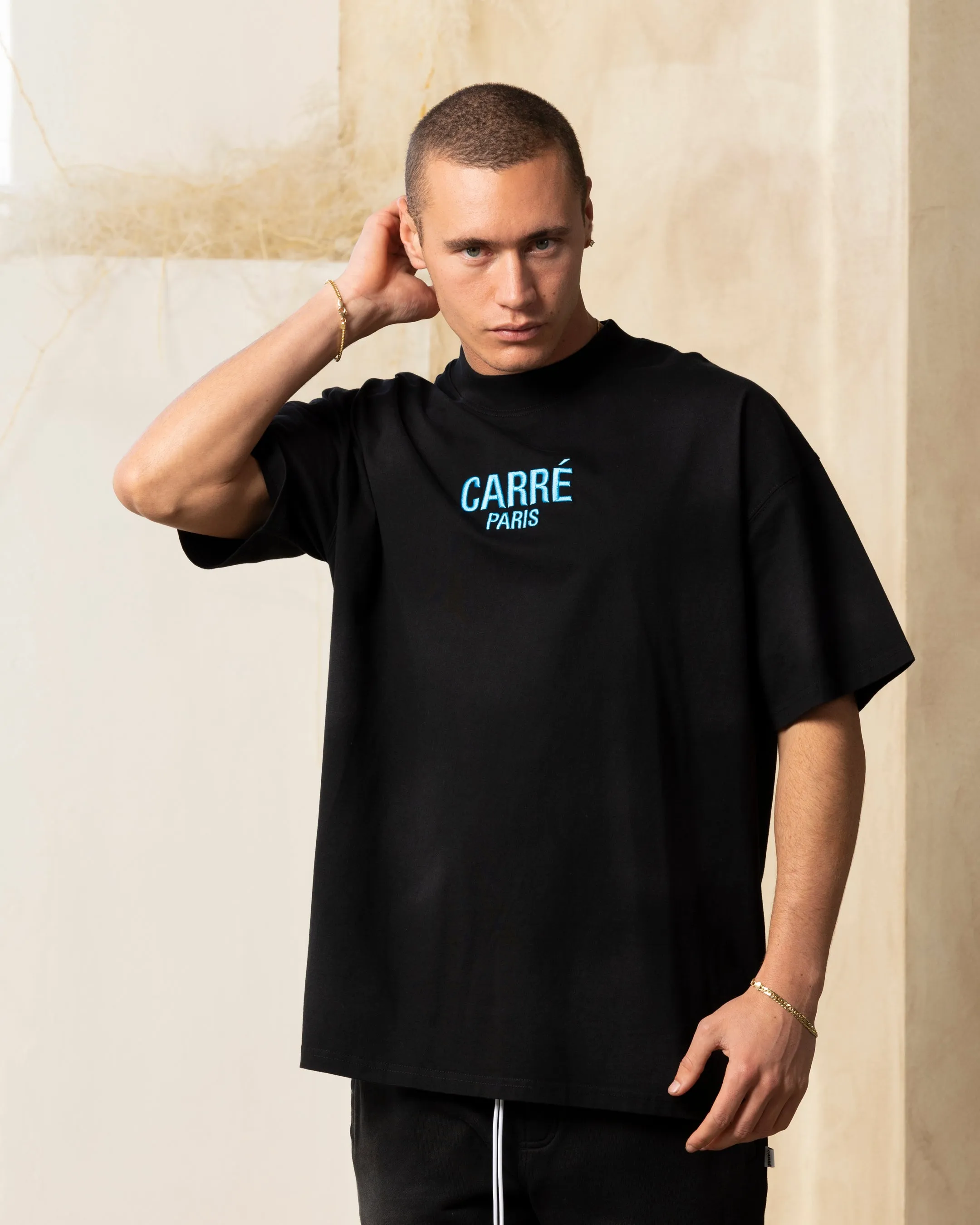 Carre Vapor Oversized T-Shirt Washed Black Quick-Dry Fabric skinny but not tight