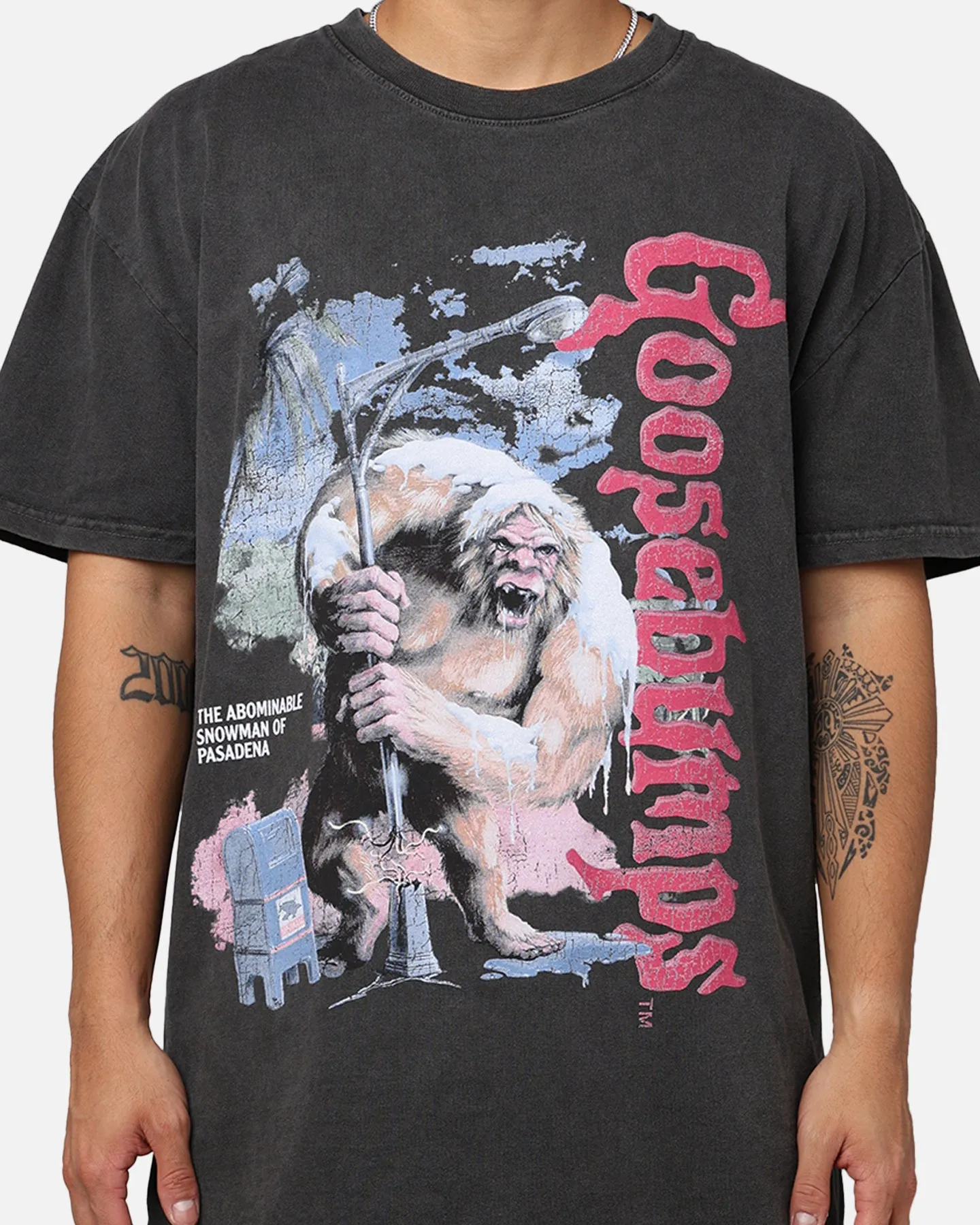 American Thrift X Goosebumps Abominable Snowman Heavyweight T-Shirt Black Wash Minimalist Wear Casual Touch