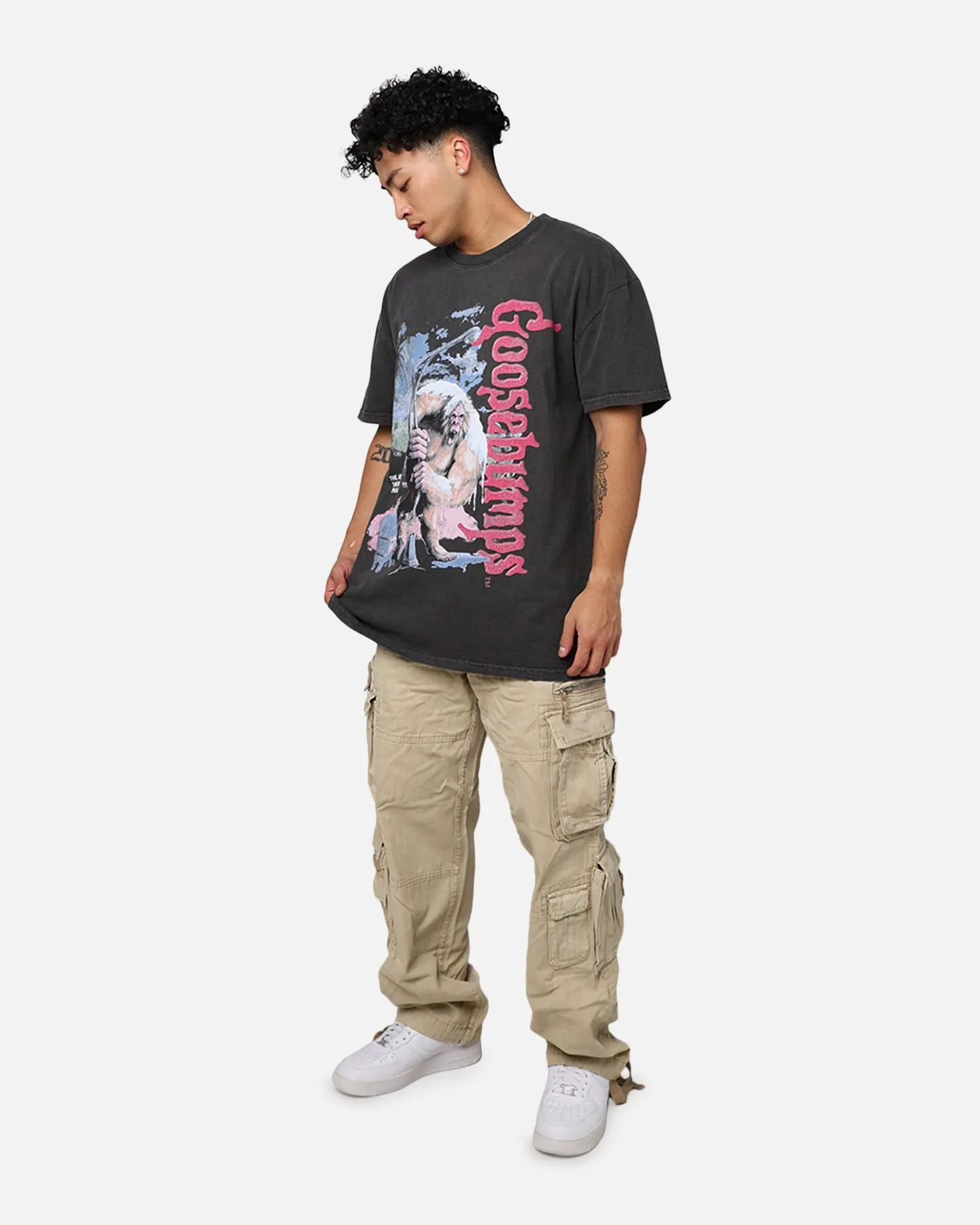 Casual Touch American Thrift X Goosebumps Abominable Snowman Heavyweight T-Shirt Black Wash