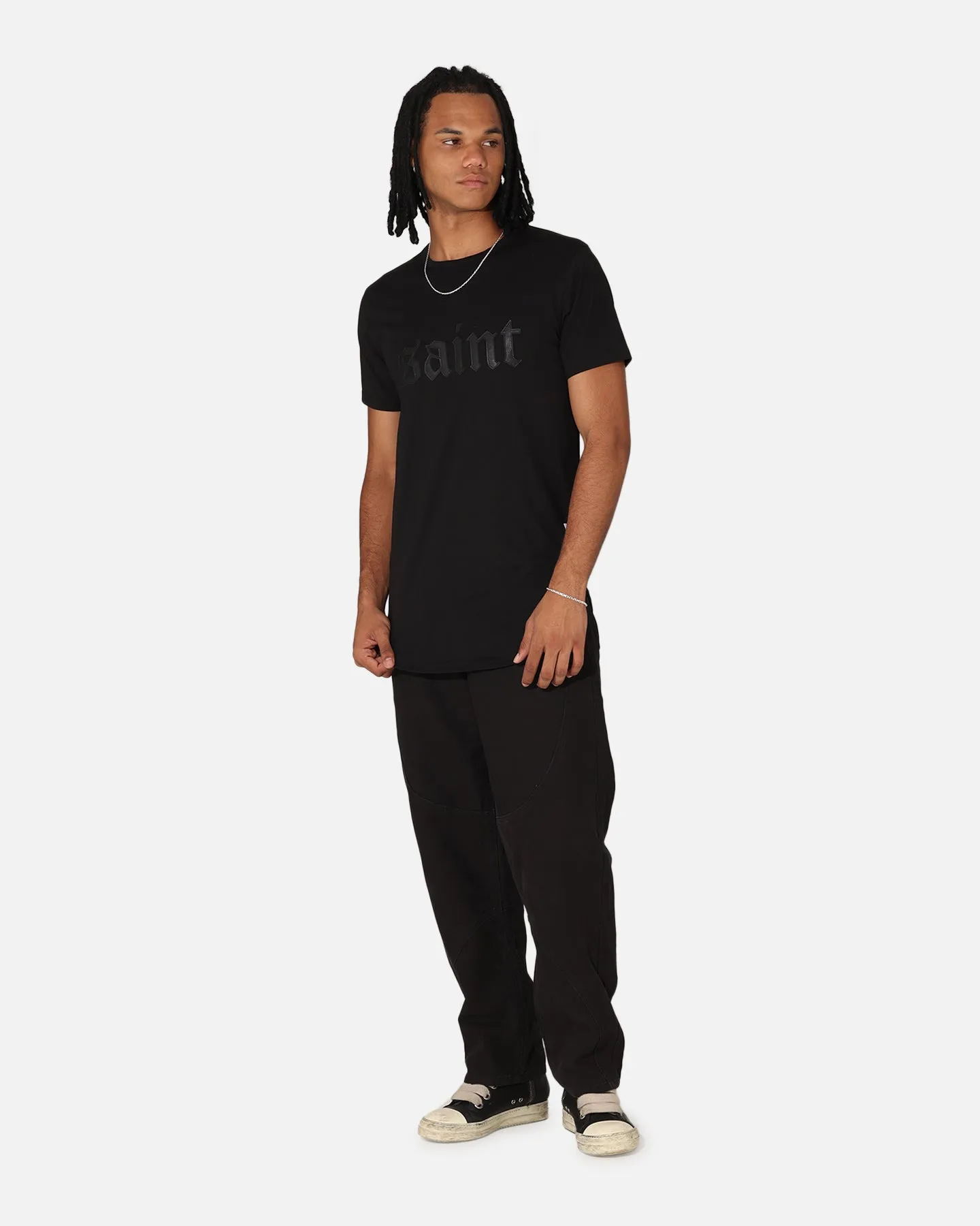 Saint Morta Cambronne El Duplo SS Tee Black/Black Trendy Fashion Glossy Look