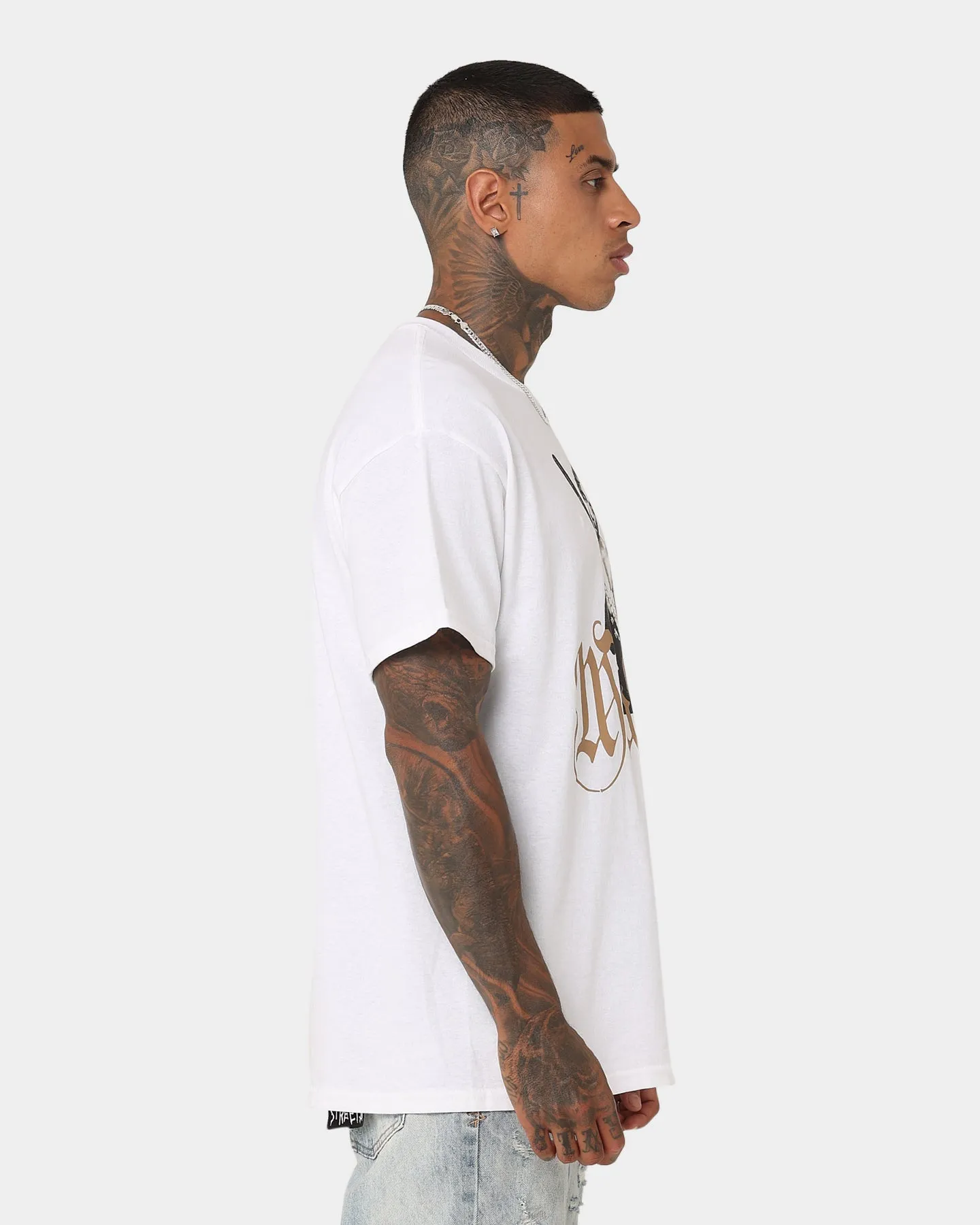 Tupac Machavelli Photo T-Shirt White Cool and Relaxed