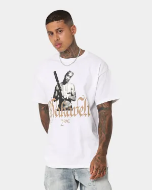 Tupac Machavelli Photo T-Shirt White Wrinkle Resistant Material