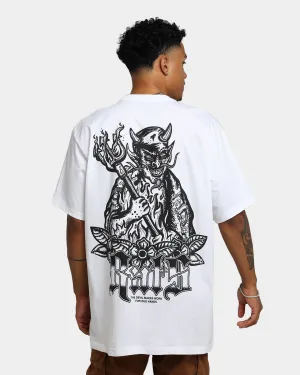 Stretch Fabric Technology Practical Design Rats Get Fat Idle Hands T-Shirt White