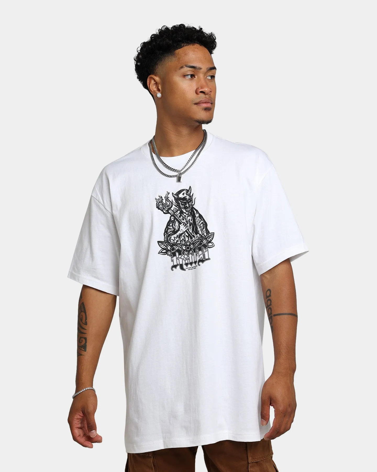 Rats Get Fat Idle Hands T-Shirt White Basic Layering