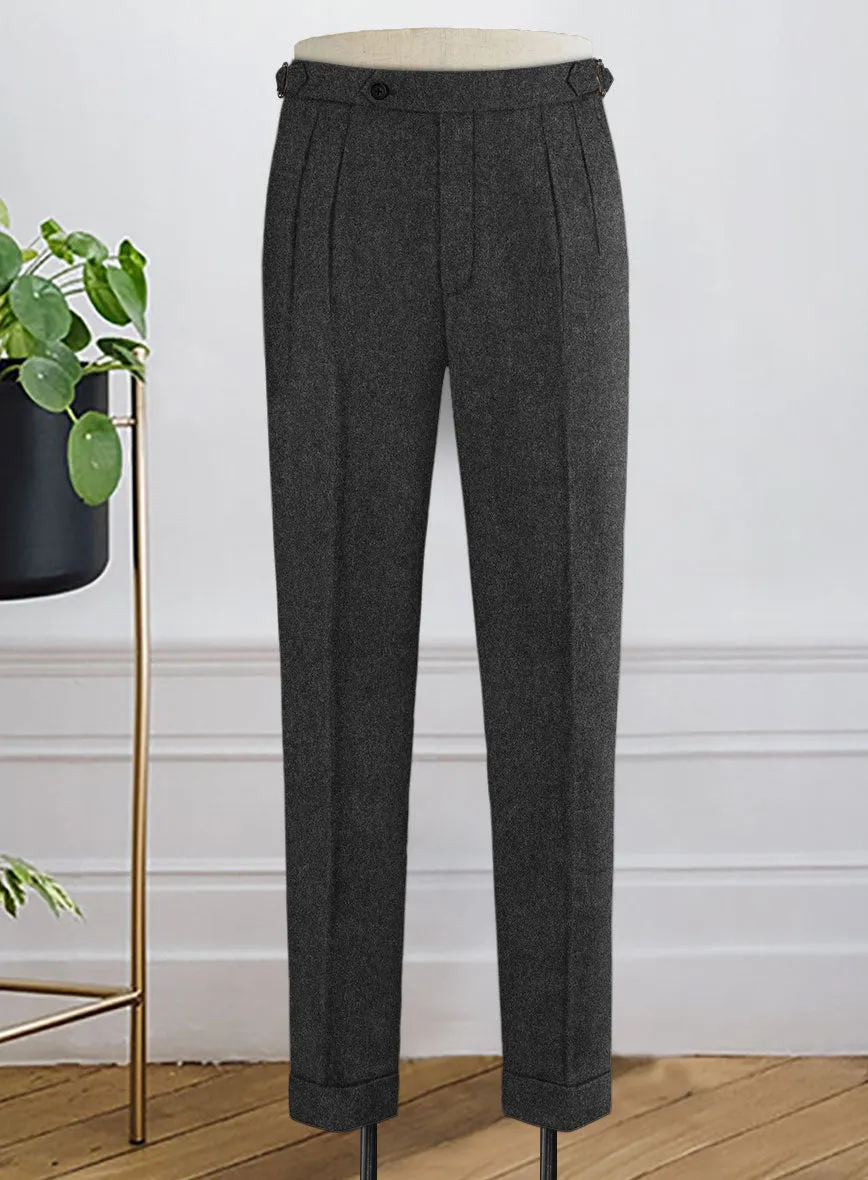 modern office wear Tailored Business Wear Naples Charcoal Highland Tweed Trousers