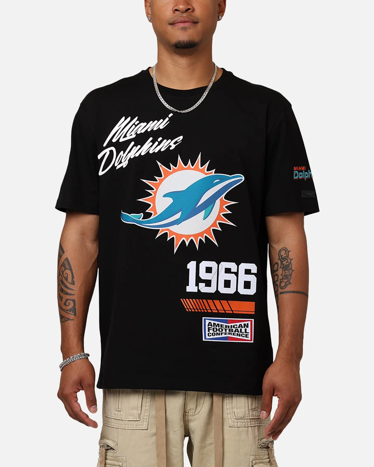 Linen blend Pro Standard Miami Dolphins Fast Lane T-Shirt Black