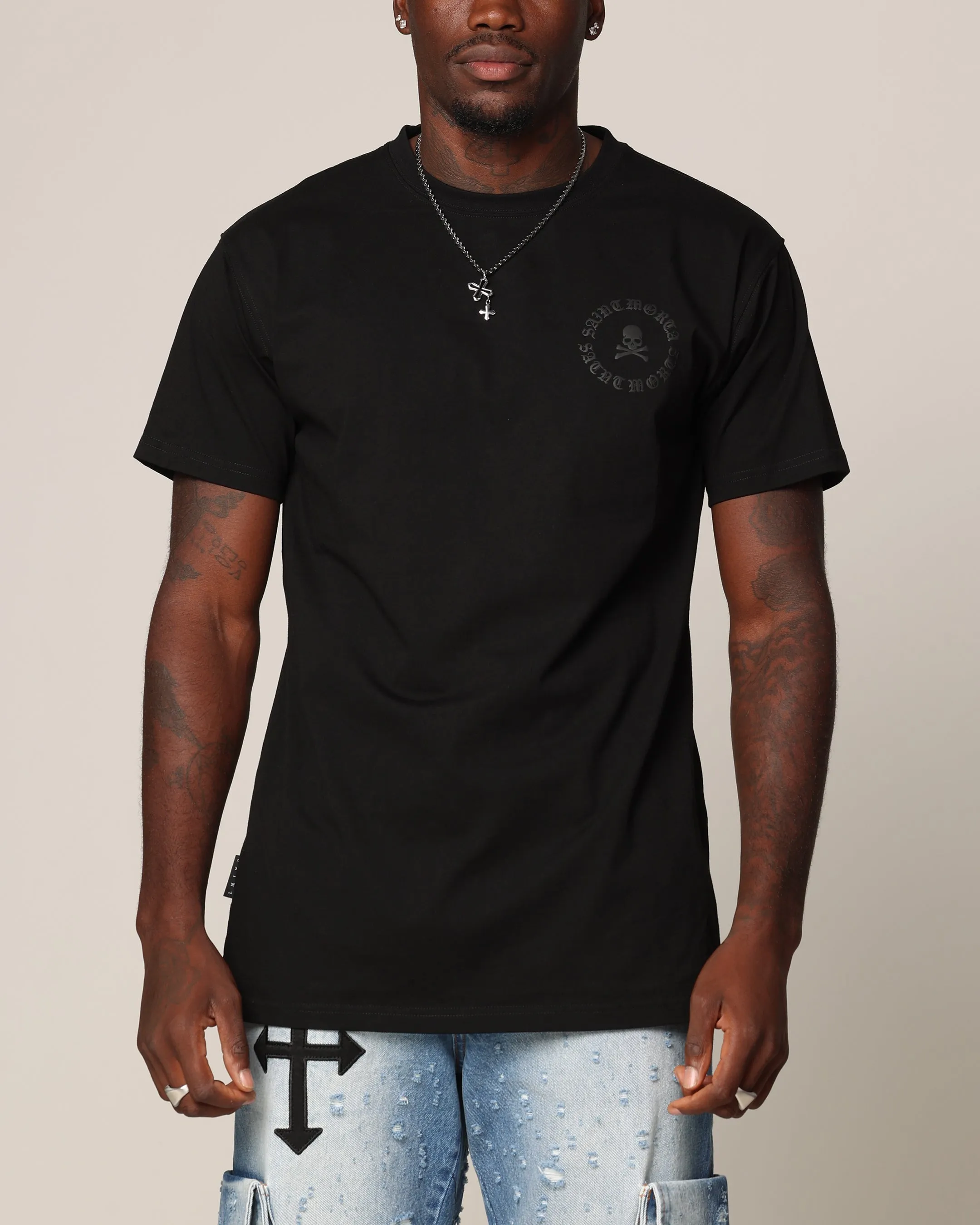 Durable Collar Construction Saint Morta Ceremonies Lafayette T-Shirt Black