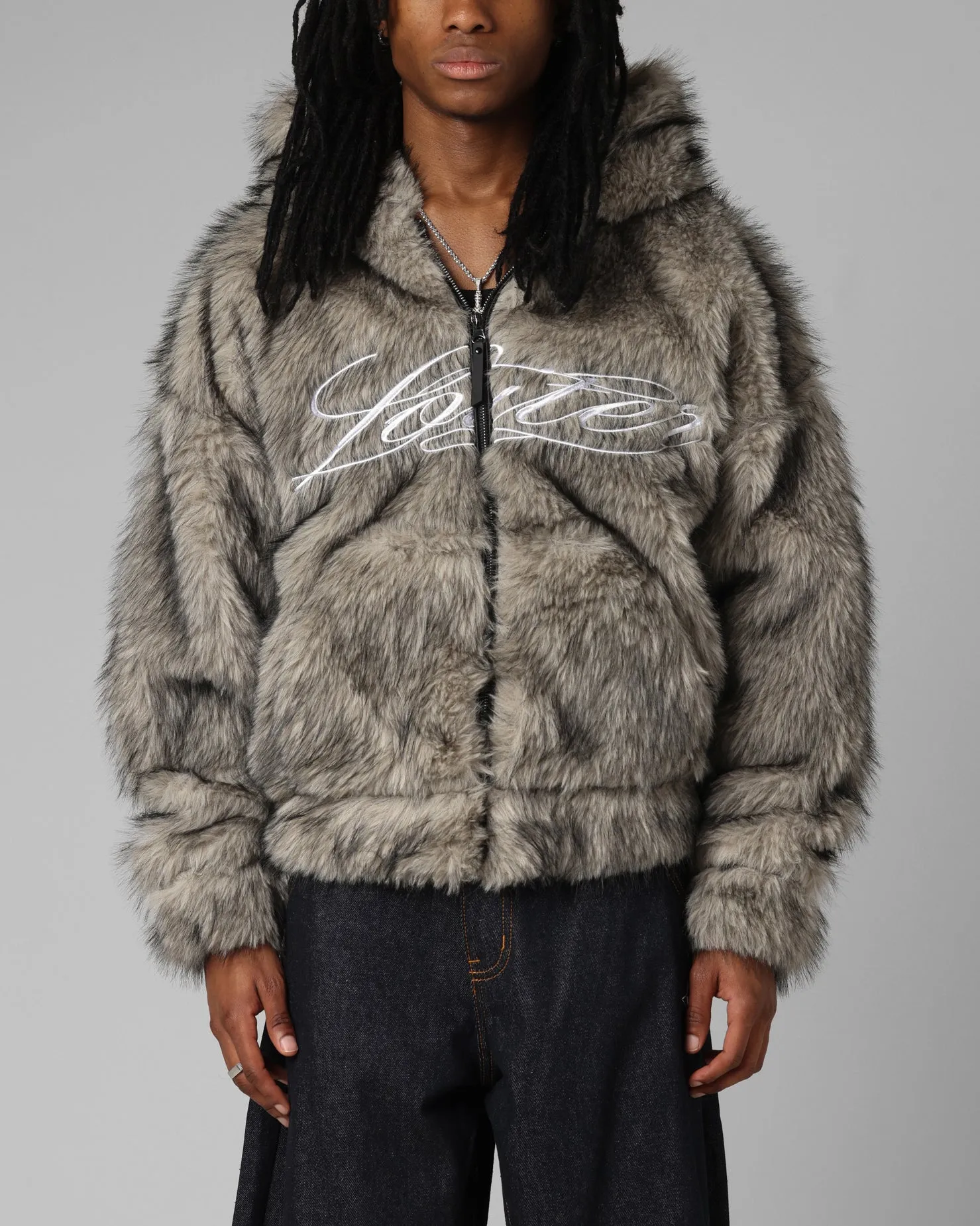 Loiter Faux Fur Hooded Jacket Off White Sports use