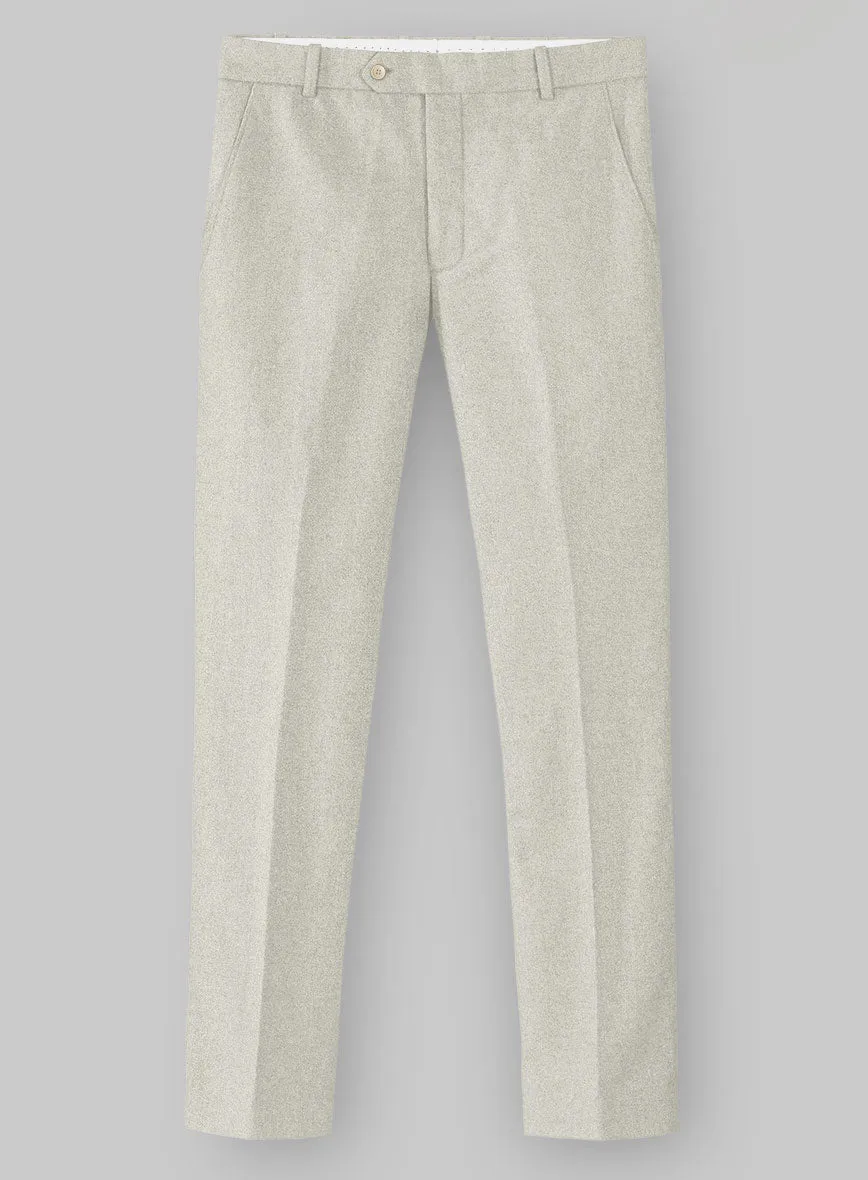 Dapper Comfort Luxury Fabric Naples Off White Tweed Pants