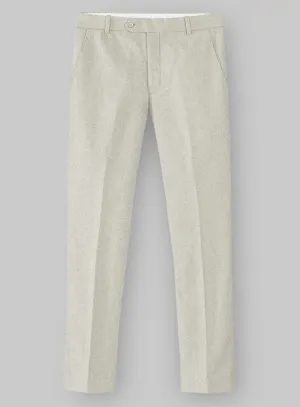 Dapper Comfort Luxury Fabric Naples Off White Tweed Pants