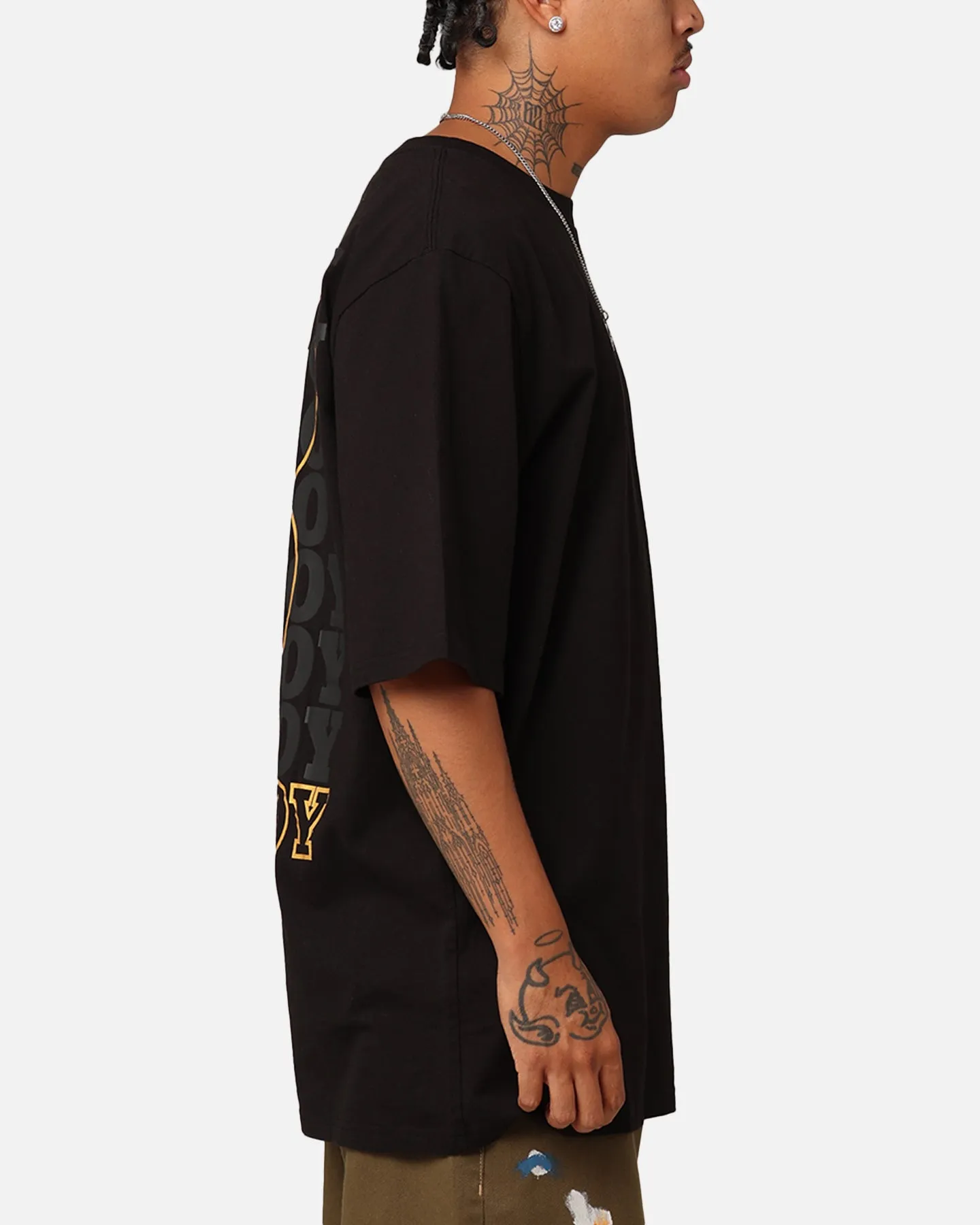 Reinforced Collar Cool Vibes Playboy Linear Classic Bunny Stack T-Shirt Black