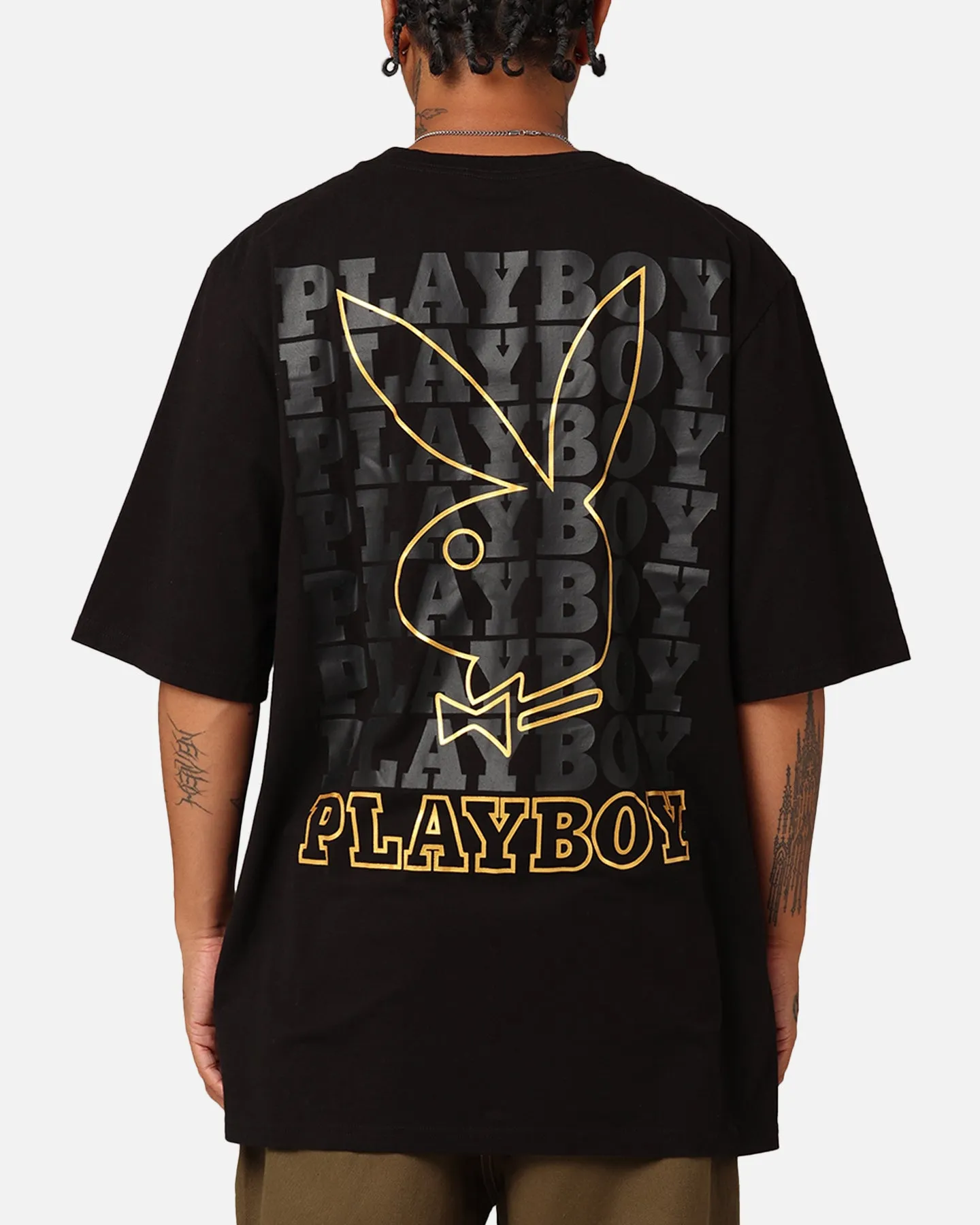 Everyday Outfit Playboy Linear Classic Bunny Stack T-Shirt Black