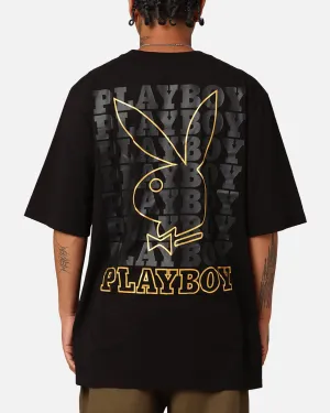 Everyday Outfit Playboy Linear Classic Bunny Stack T-Shirt Black