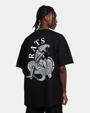 Rats Get Fat Cut Throat Short Sleeve T-Shirt Black Stylish Essential elastic waistband