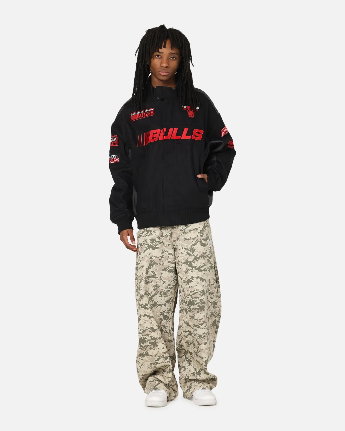 Low Maintenance New Era Chicago Bulls NBA Motorsport Jacket Black