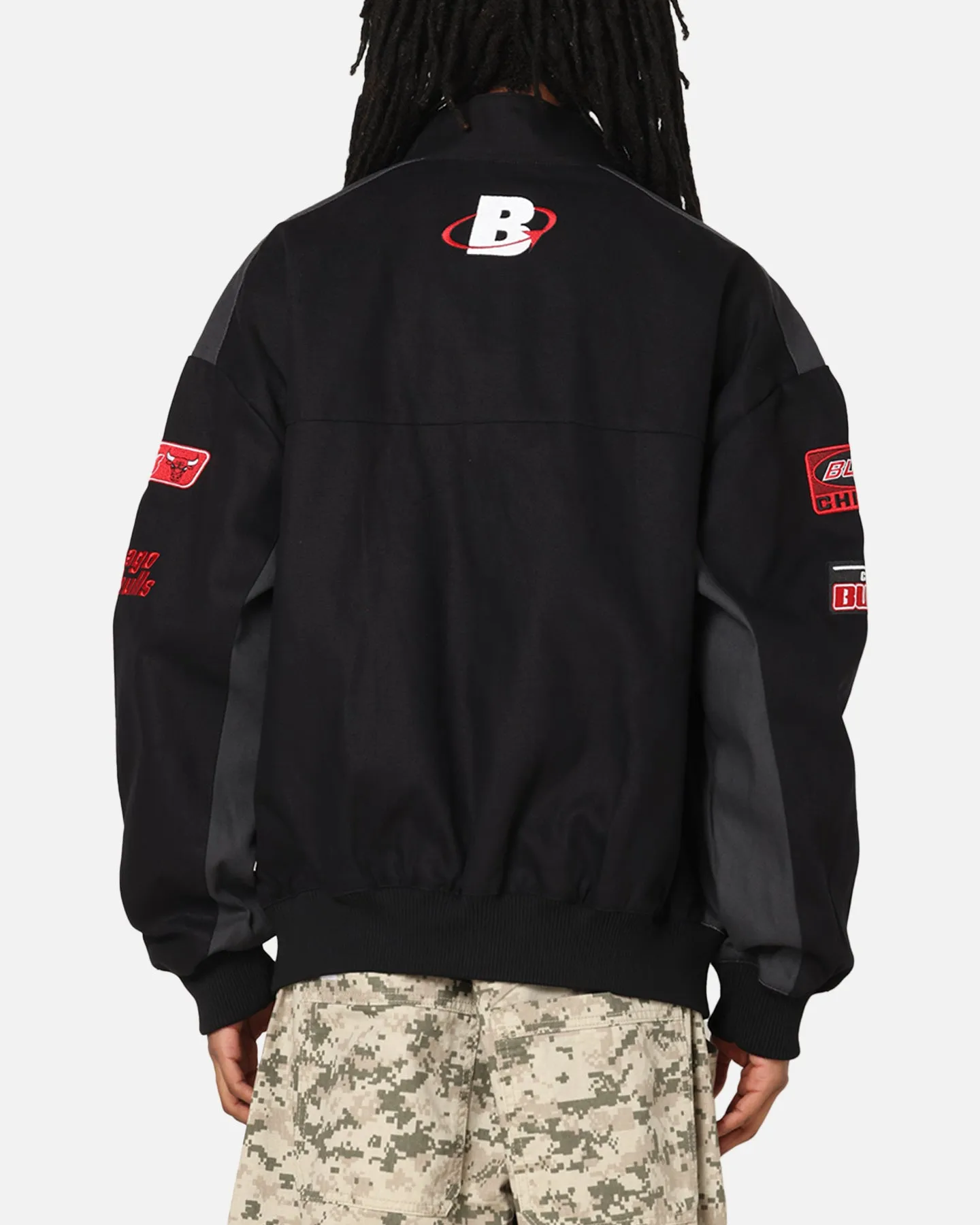 slim suitable for e commerce New Era Chicago Bulls NBA Motorsport Jacket Black