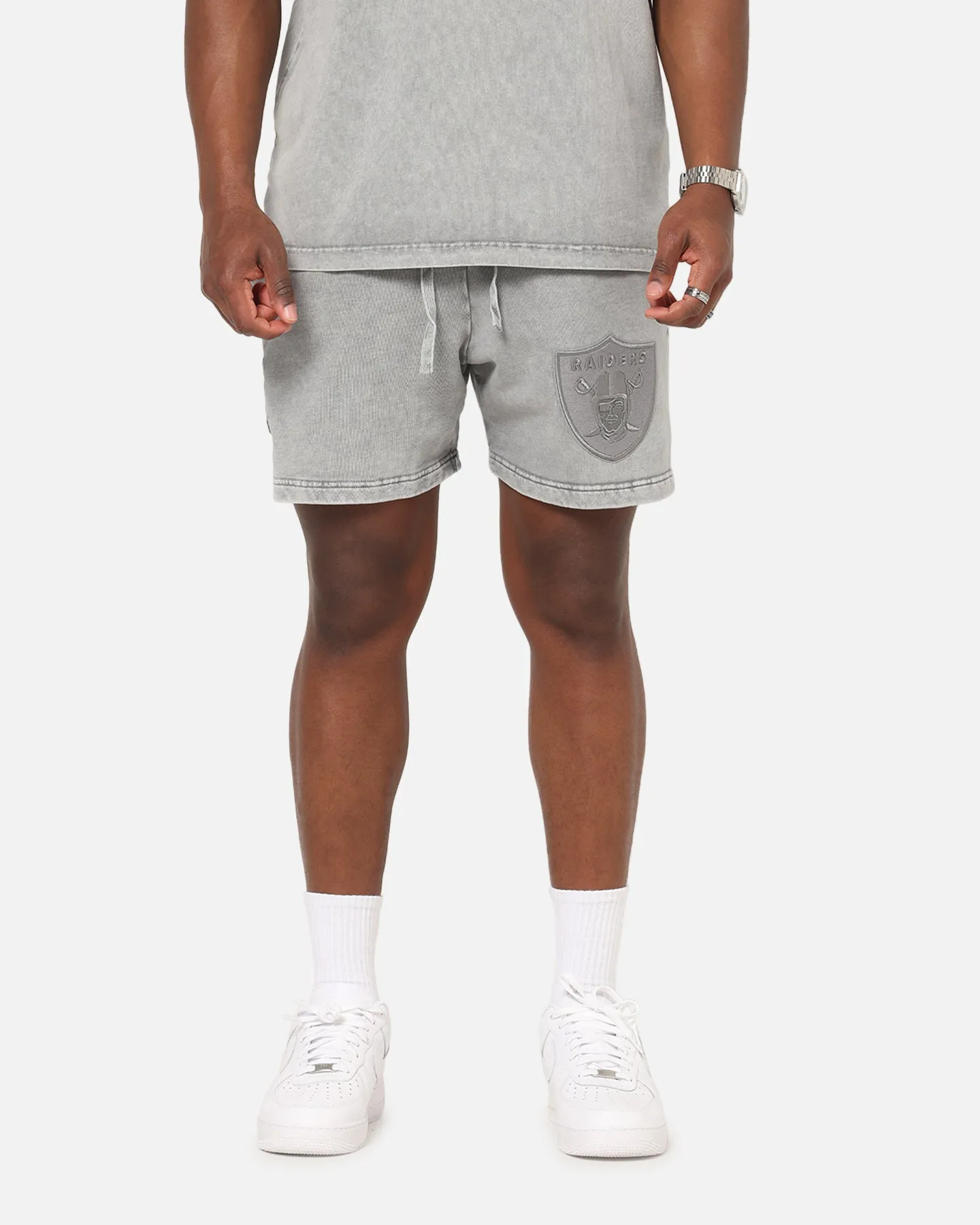 Foldable style Zero Bulk Packaging Pro Standard Las Vegas Raiders Washed Classic Shorts Washed Grey