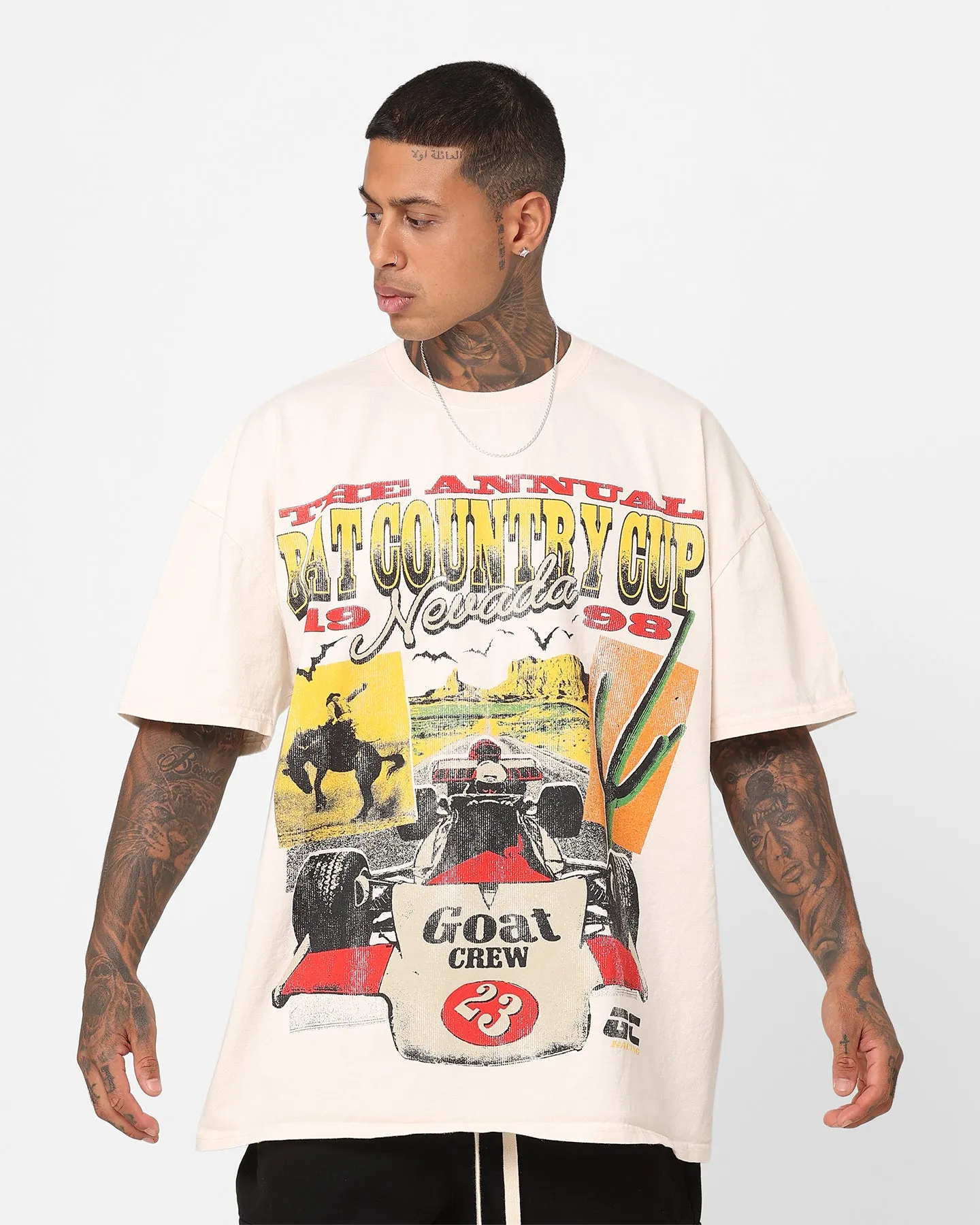 Minimal Fashion Goat Crew Bat Country Cup Heavyweight T-Shirt Off White