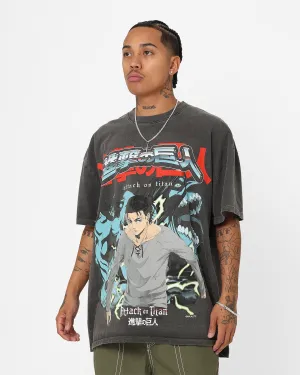 Goat Crew X Attack On Titan Attack Titan Vintage Heavyweight T-Shirt Black Wash Sustainable production Comfy Top