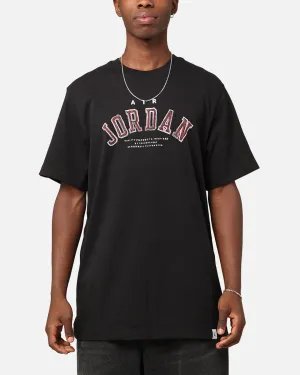 Trendy Layering graduation Jordan Flight Essentials Arch T-Shirt Black/Lobster