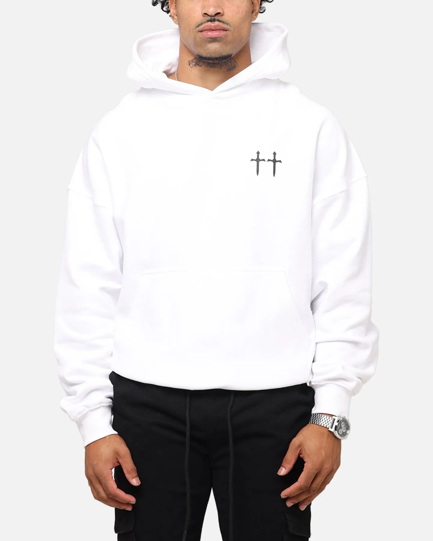 Saint Morta Ye Old Boxy Hoodie White Oversized style