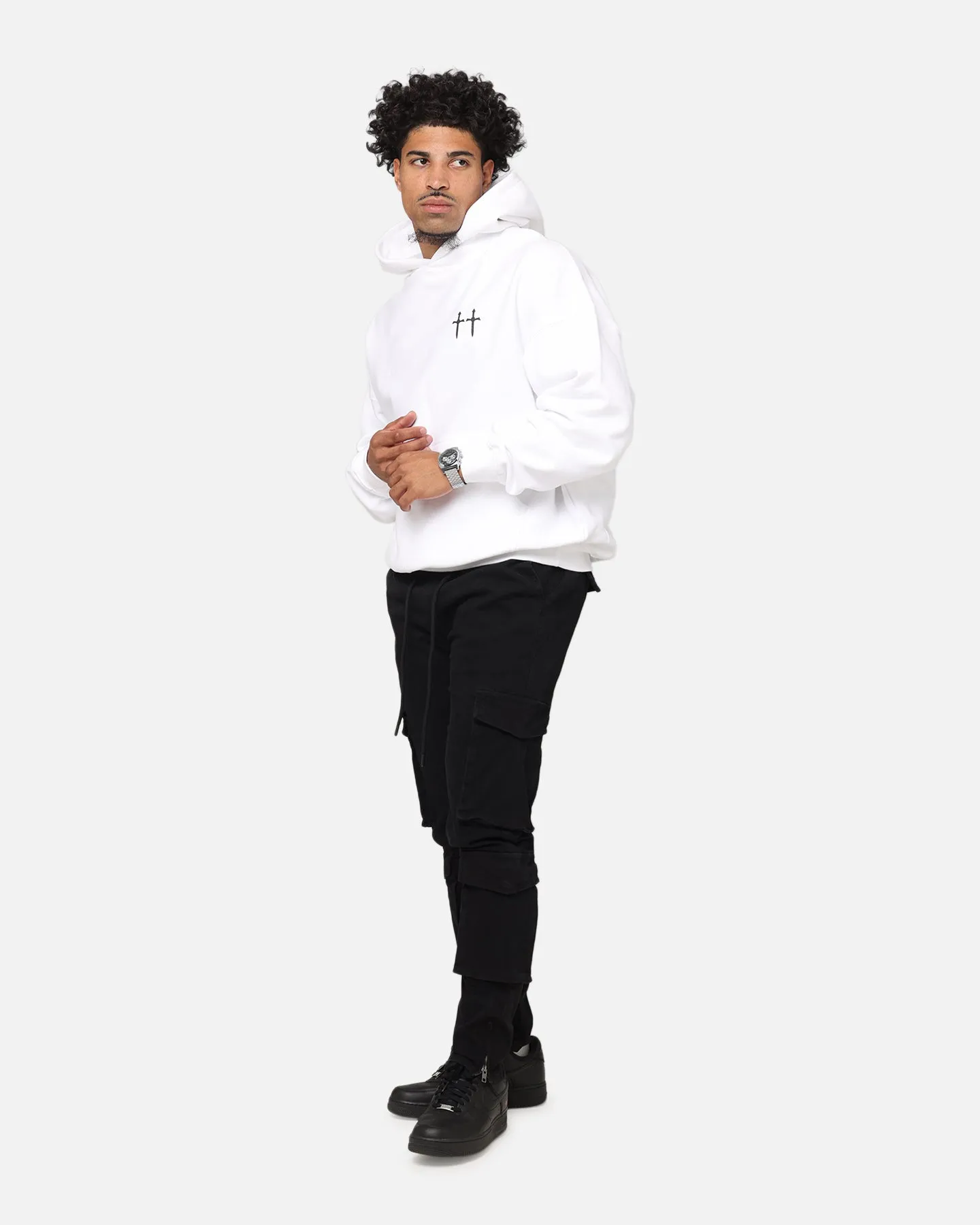 Saint Morta Ye Old Boxy Hoodie White Seamless Side Construction Versatile Apparel