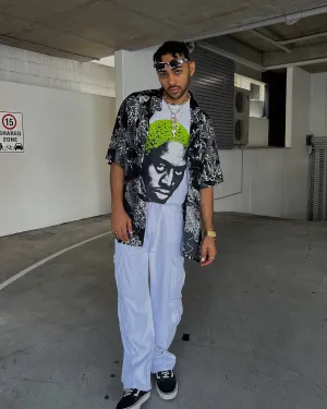 Rodman Brand Rodman Face T-Shirt White Casual Essential Wear Hygroscopic Fiber