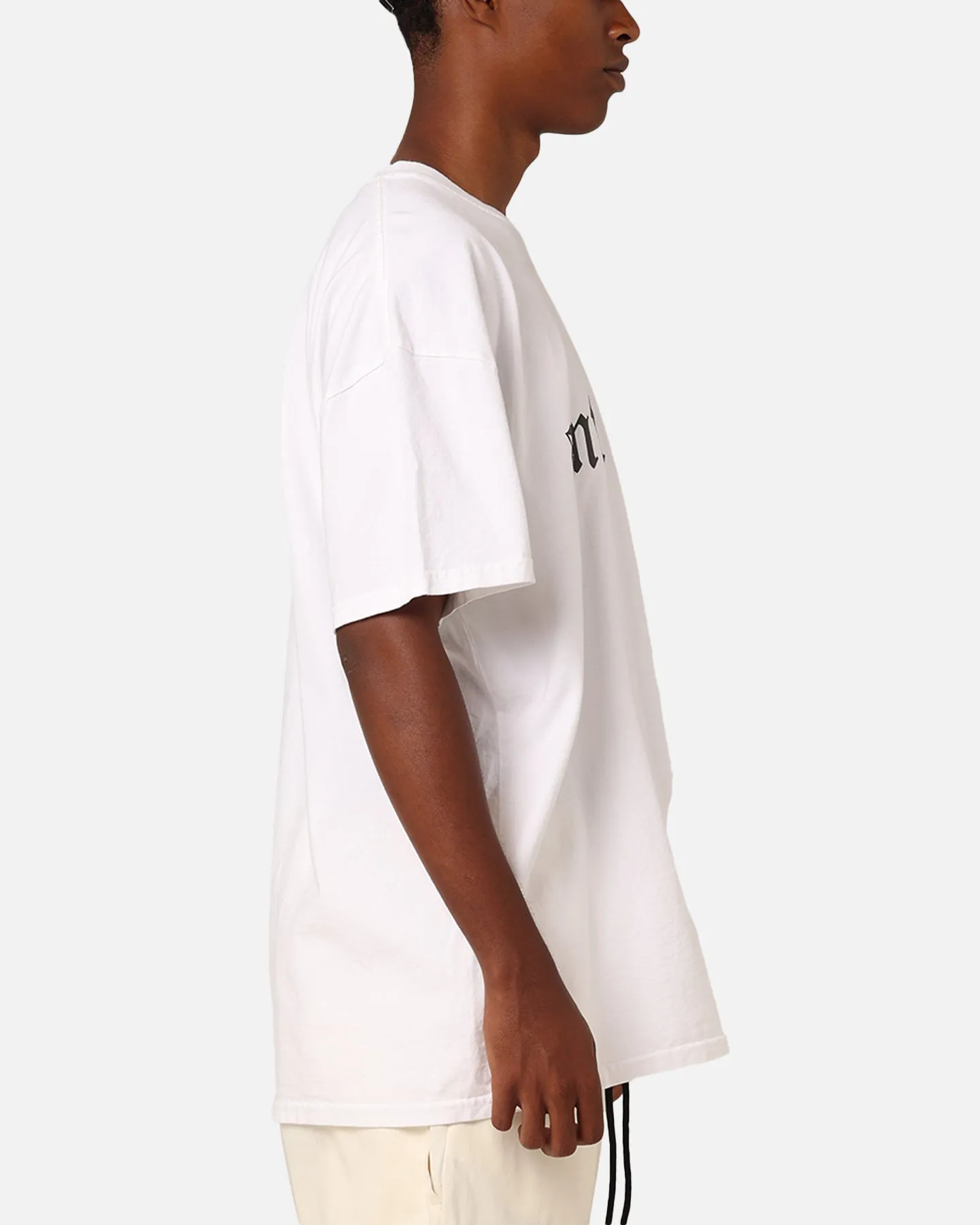 Fresh Look Layered Hem Detail The Anti Order Non Gothic T-Shirt White