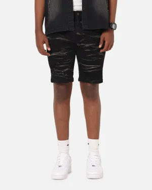 Saint Morta Dynasty Thrash V2 Denim Shorts Acid Wash Black Sporty Casual Trend Essential