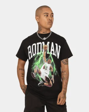 Cool and casual Sporty Layer Rodman Brand Rodman Glow Dunk Vintage T-Shirt Black/Green