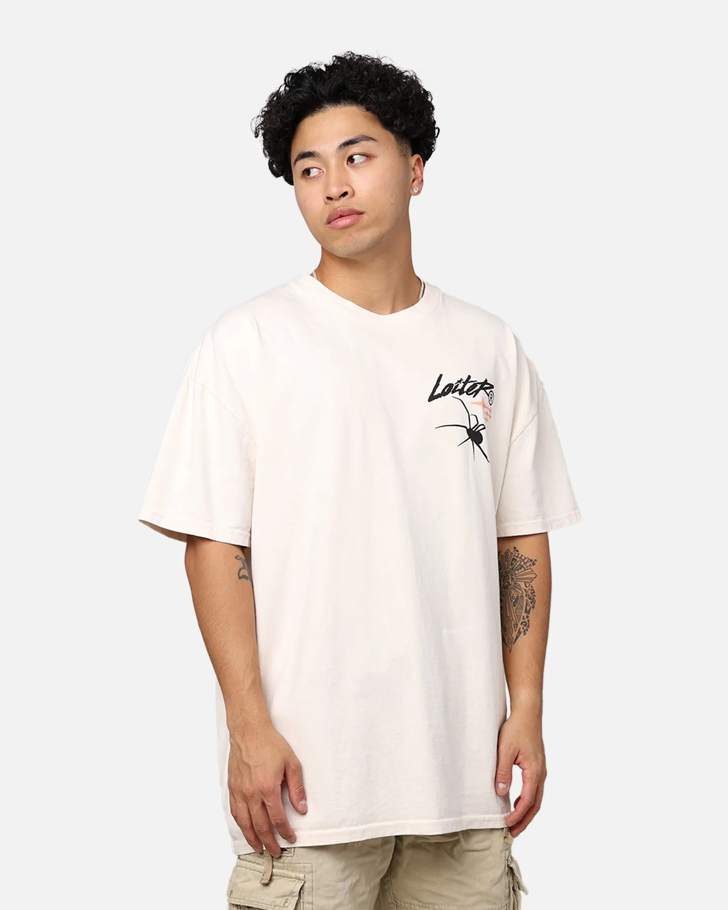 Stylish and Relaxed Loiter Tough Love T-Shirt Off White