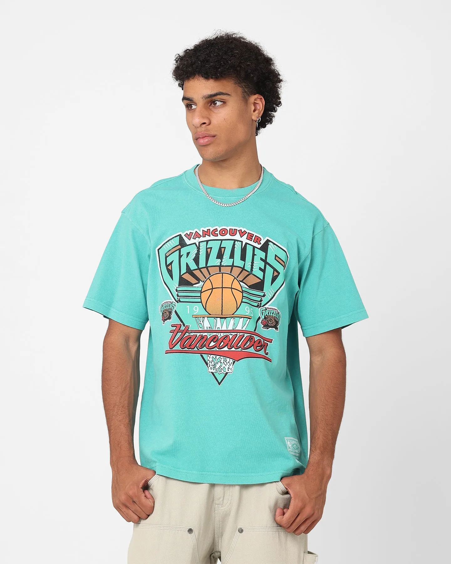 Mitchell & Ness Vancouver Grizzlies '95 Season T-Shirt Teal Water Based Ink Print