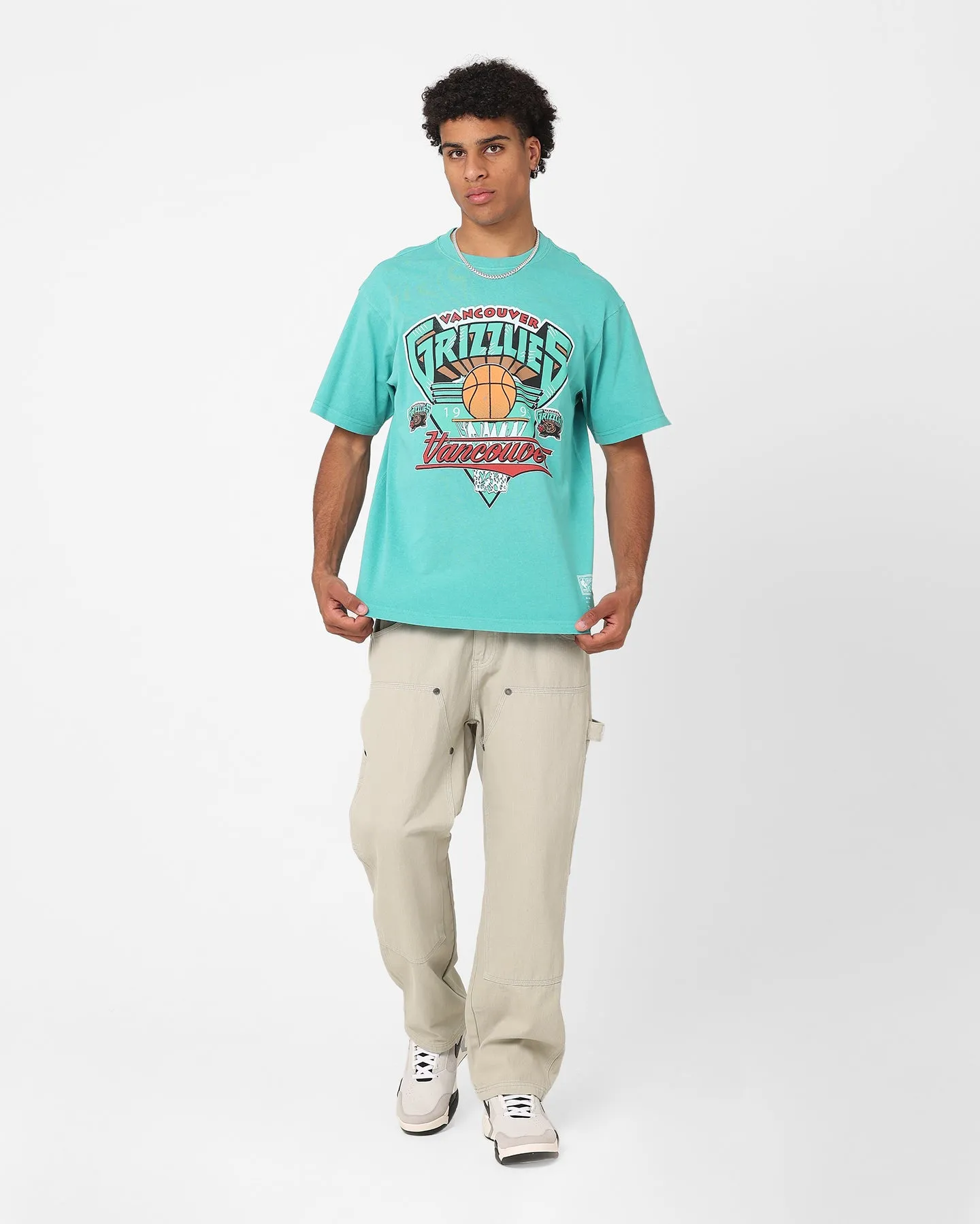 Mitchell & Ness Vancouver Grizzlies '95 Season T-Shirt Teal Chilly Day Comfort Soft Wearable