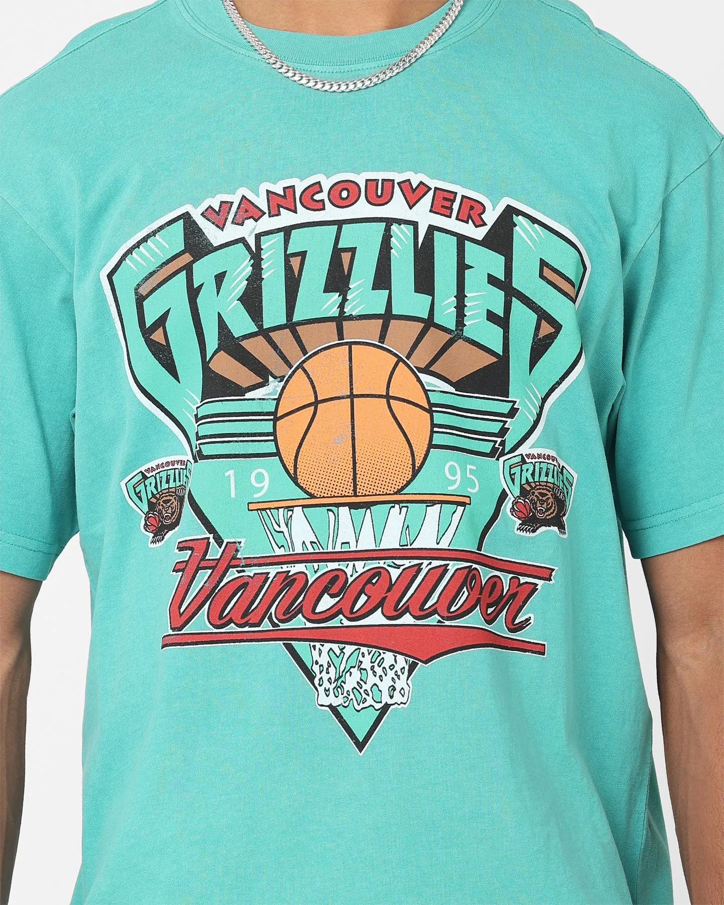 Garment Dyed Technique Mitchell & Ness Vancouver Grizzlies '95 Season T-Shirt Teal