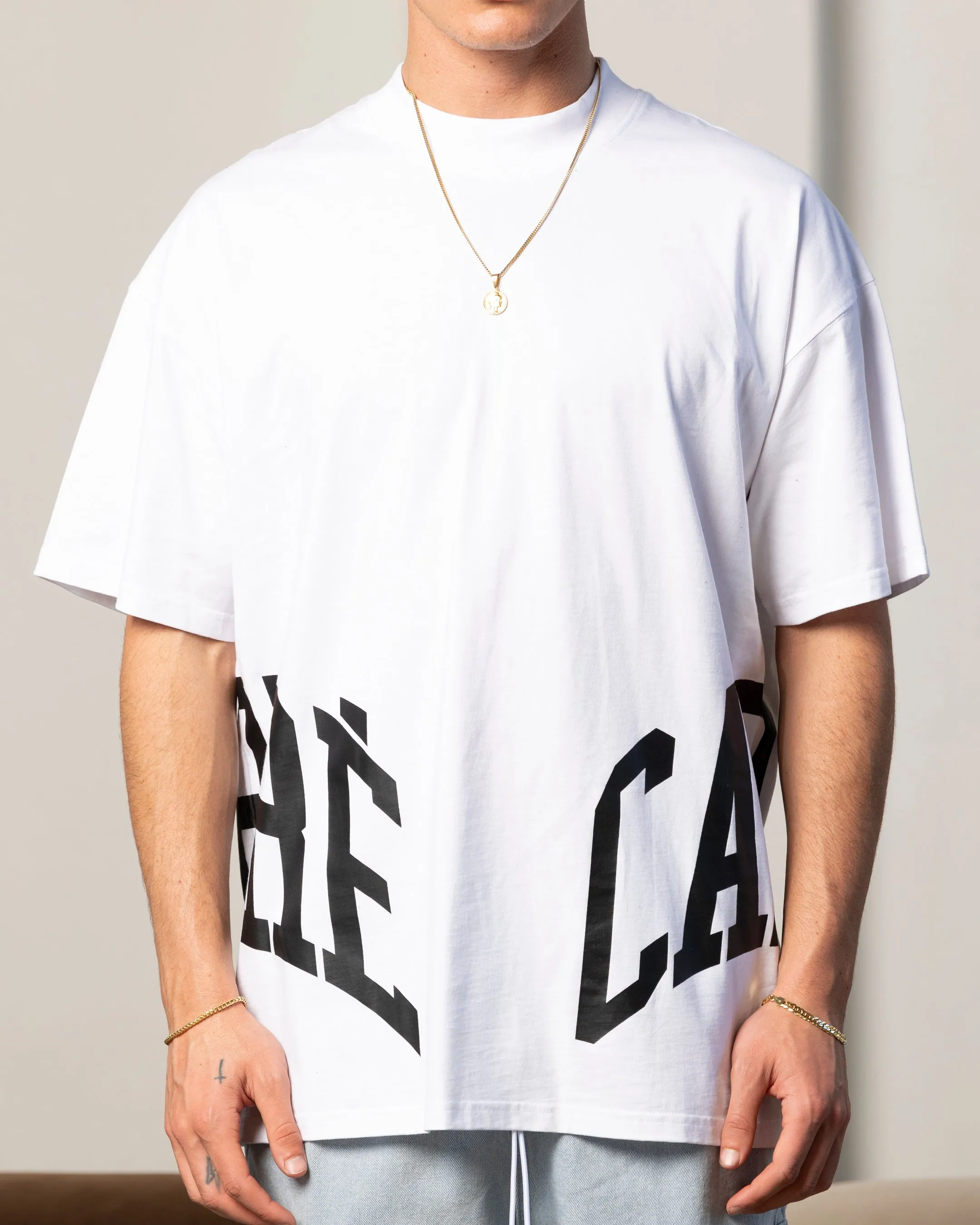 Carre Double Arch Oversized T-Shirt White Rayon blend