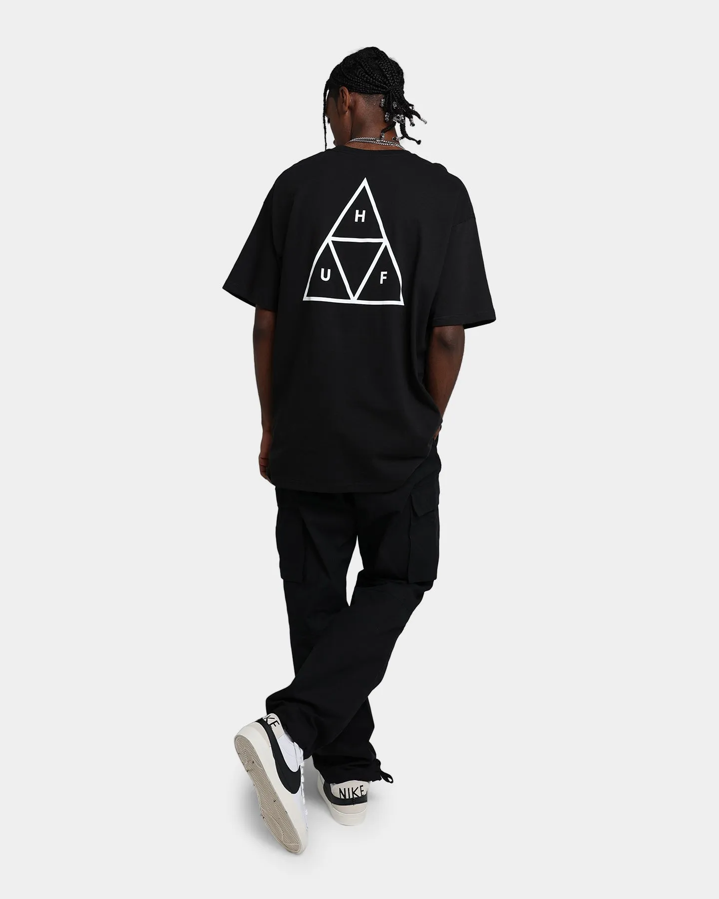 Active Comfort Wear Casual Appeal HUF Essentials Triple Triangle T-Shirt Black