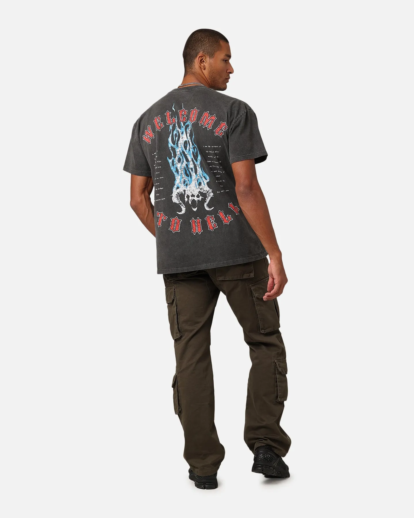 American Thrift X Lord Of The Rings The Balrog Heavyweight T-Shirt Black Wash Comfort and Ease Everyday Layer