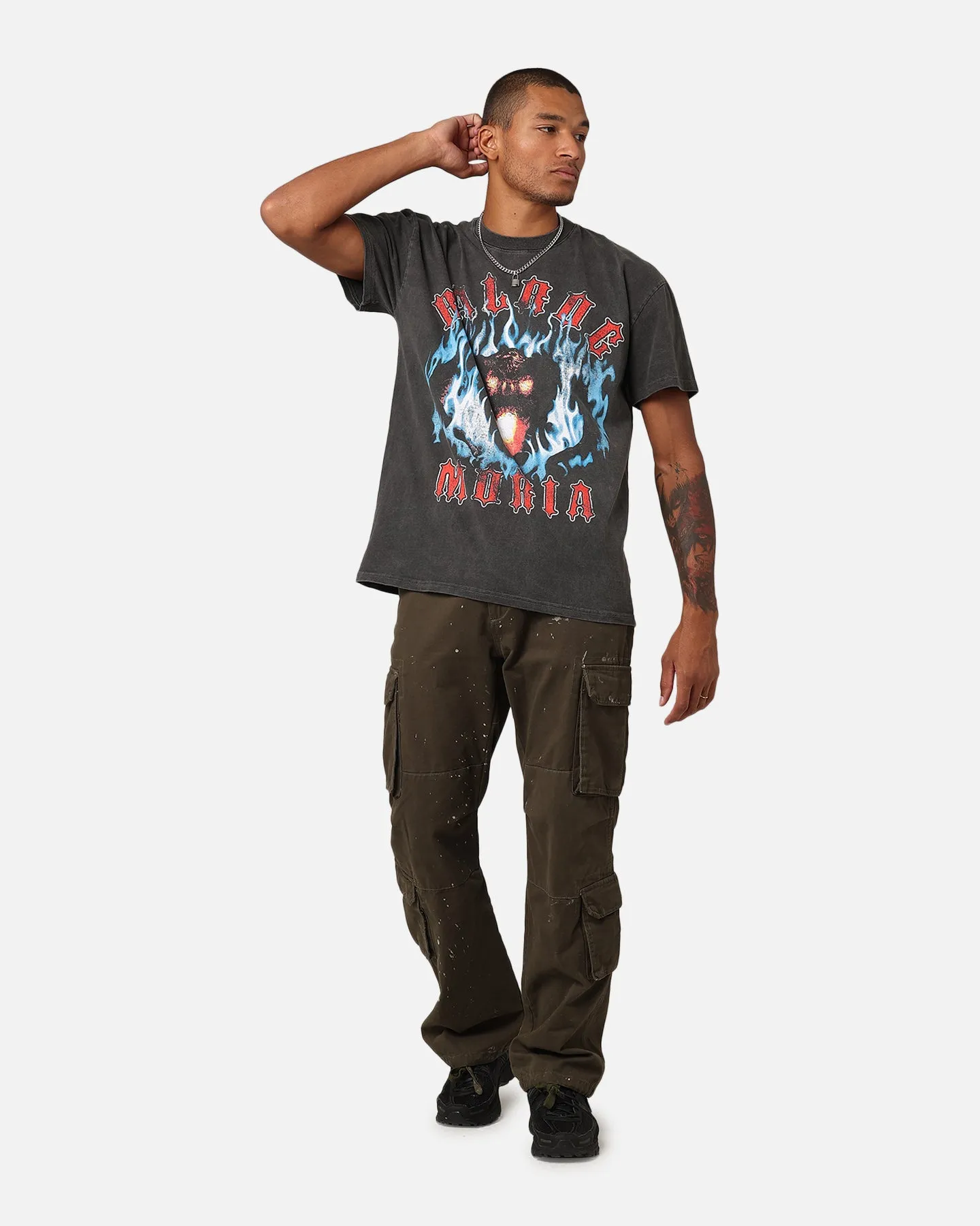 Heather Jersey Material American Thrift X Lord Of The Rings The Balrog Heavyweight T-Shirt Black Wash