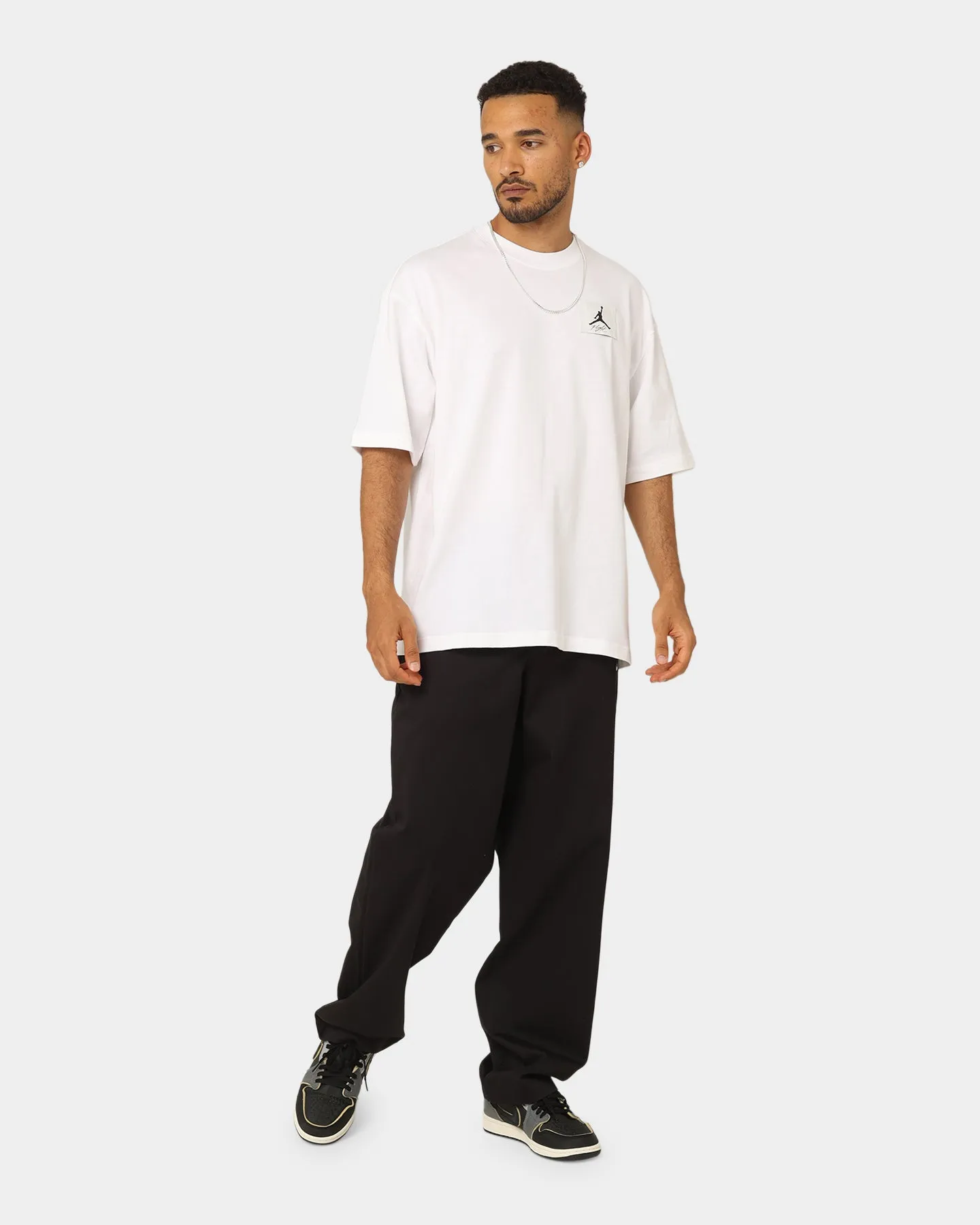 Men's masculinity Reversible Design Concept Jordan Flight Essential Oversized T-Shirt White