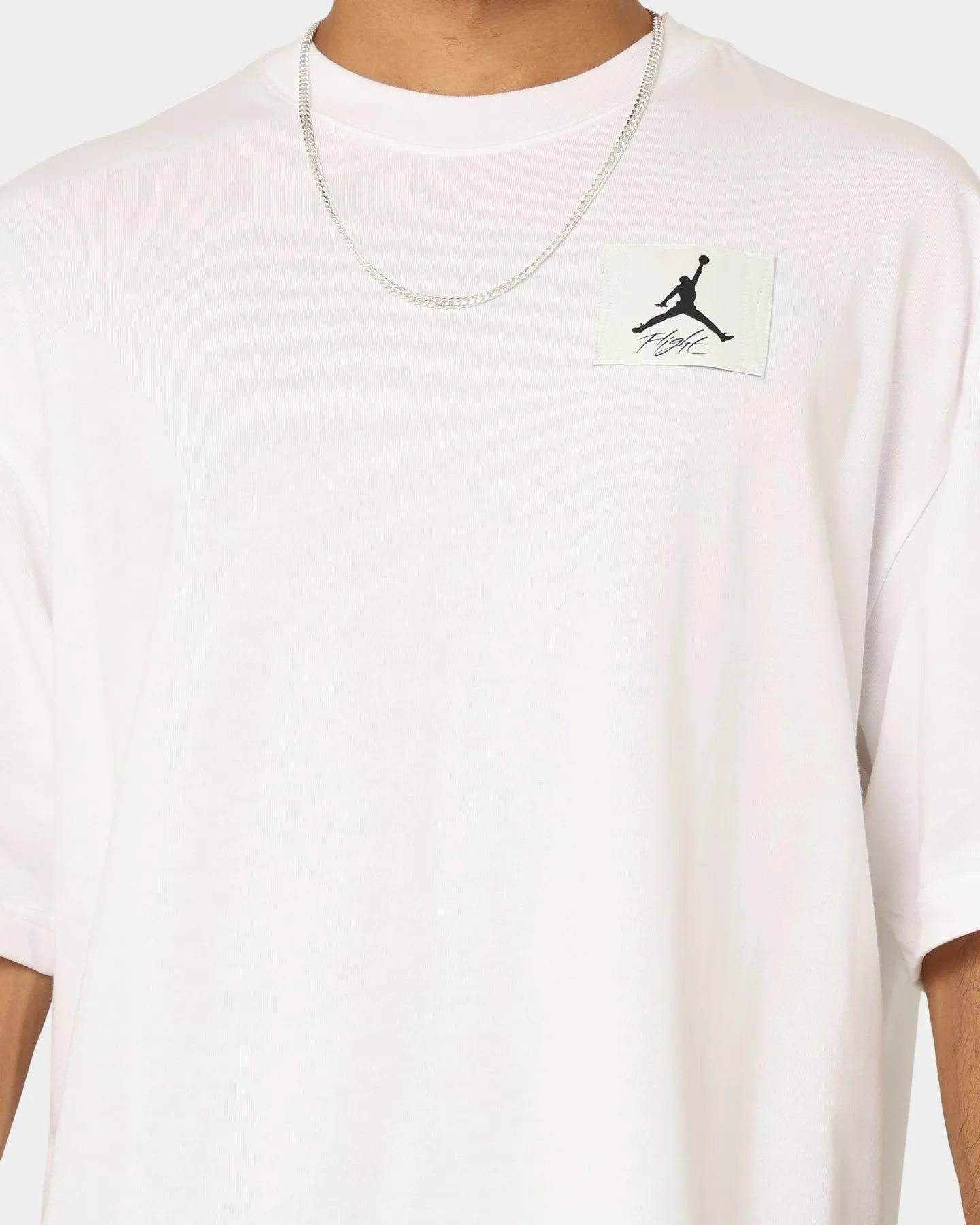Jordan Flight Essential Oversized T-Shirt White Layering Comfort Wear Reinforced Collar