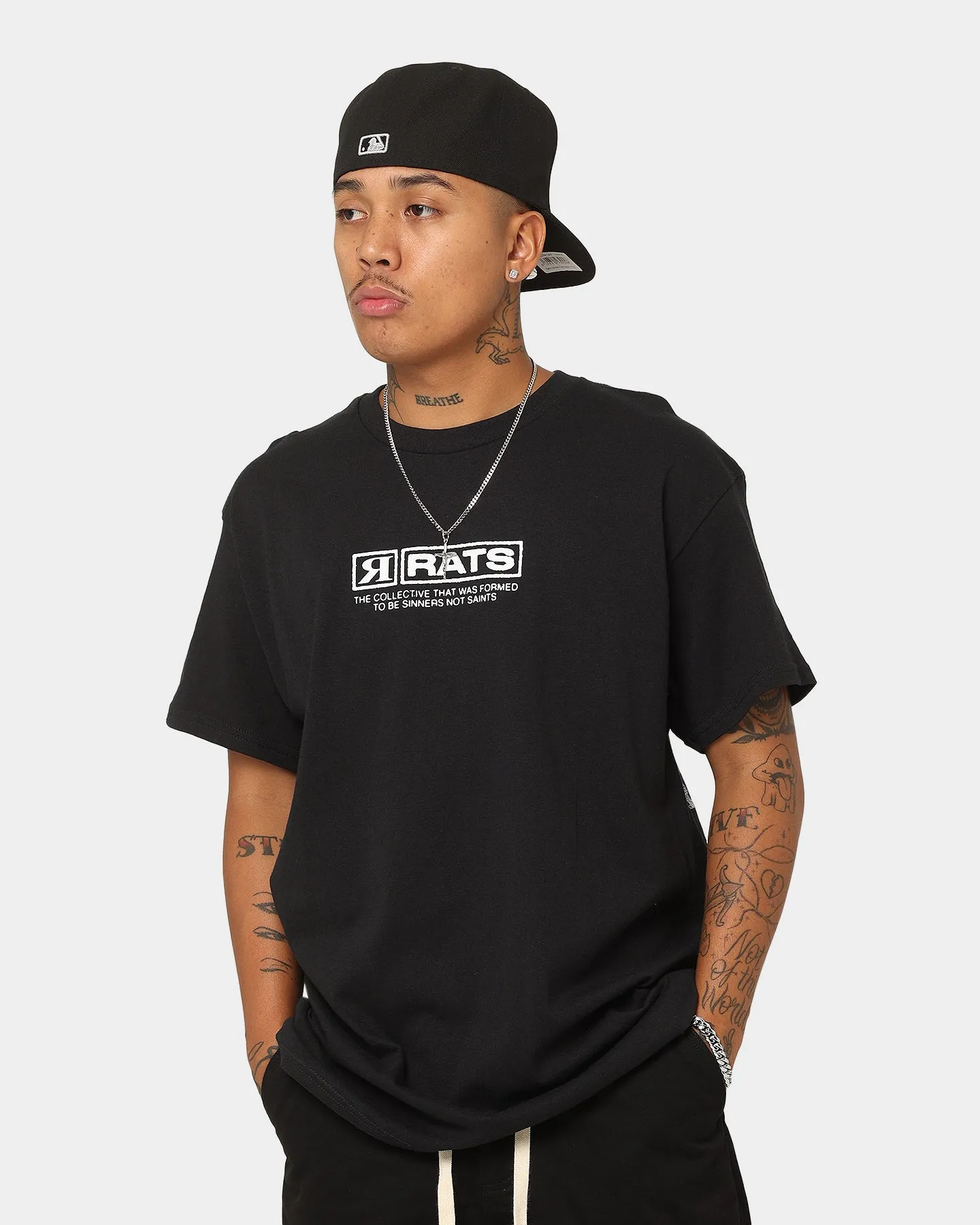 Abstract print Smart Layer Rats Get Fat AI T-Shirt Black