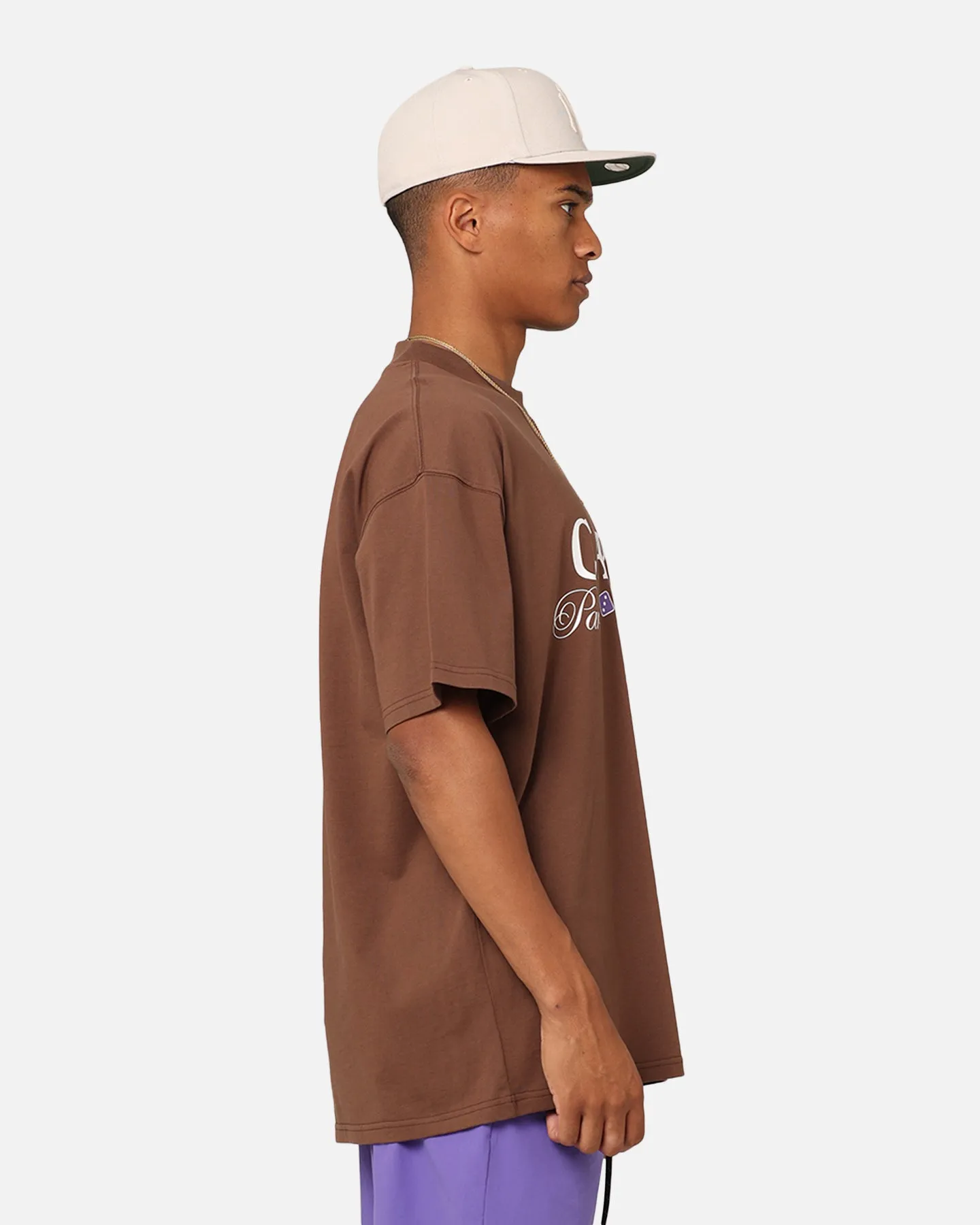 Recommended Wrinkle Resistant Material Carre Shooters Oversized T-Shirt Dark Brown