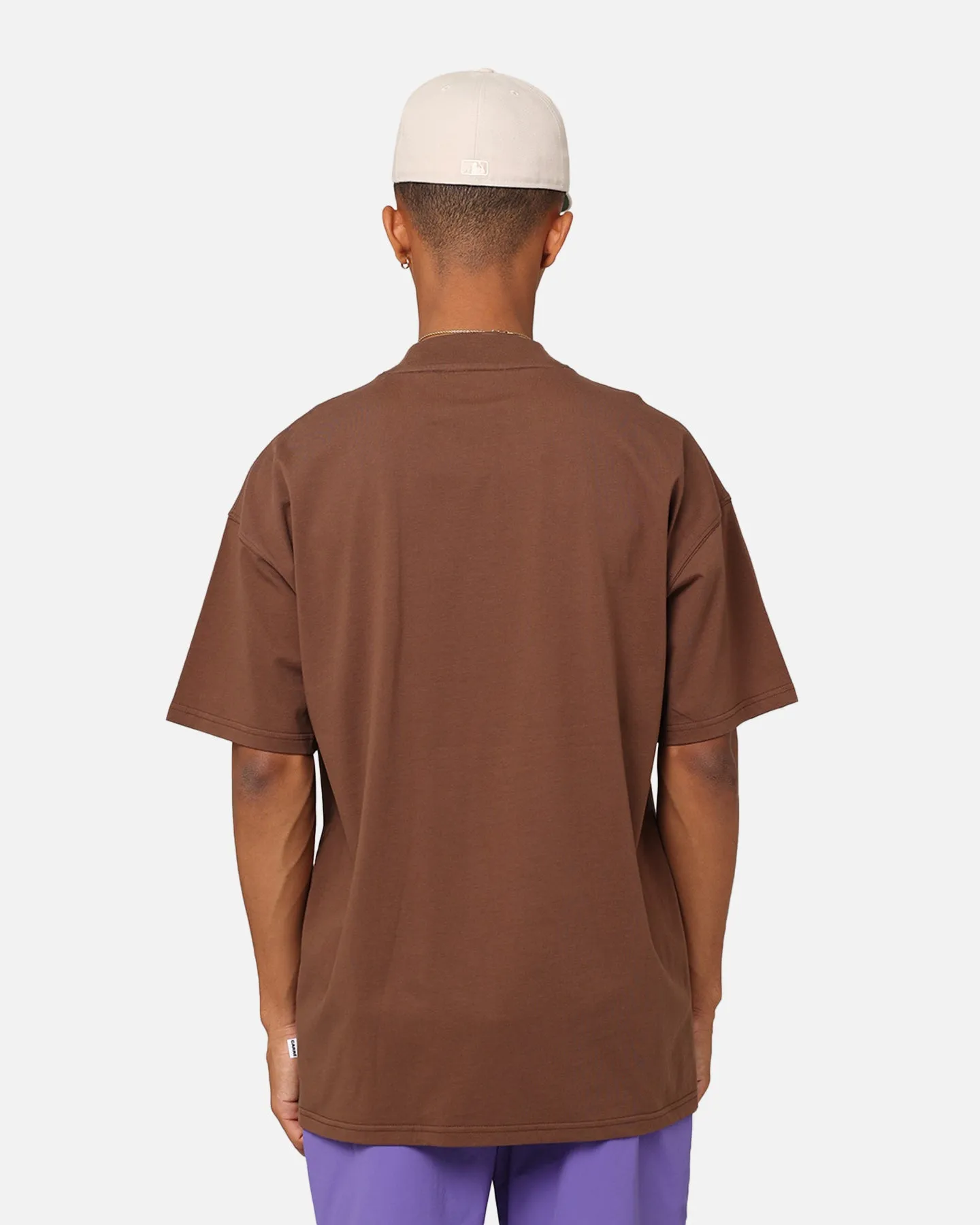 Functional Look Breathable touch Carre Shooters Oversized T-Shirt Dark Brown