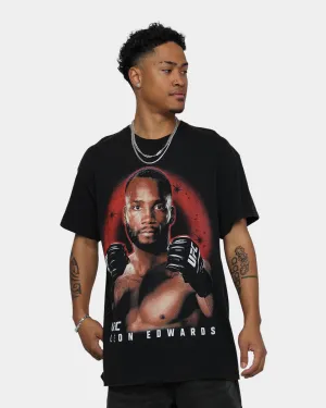 UFC By Goat Crew Leon Edwards Vintage T-Shirt Black Wash Fashion Top