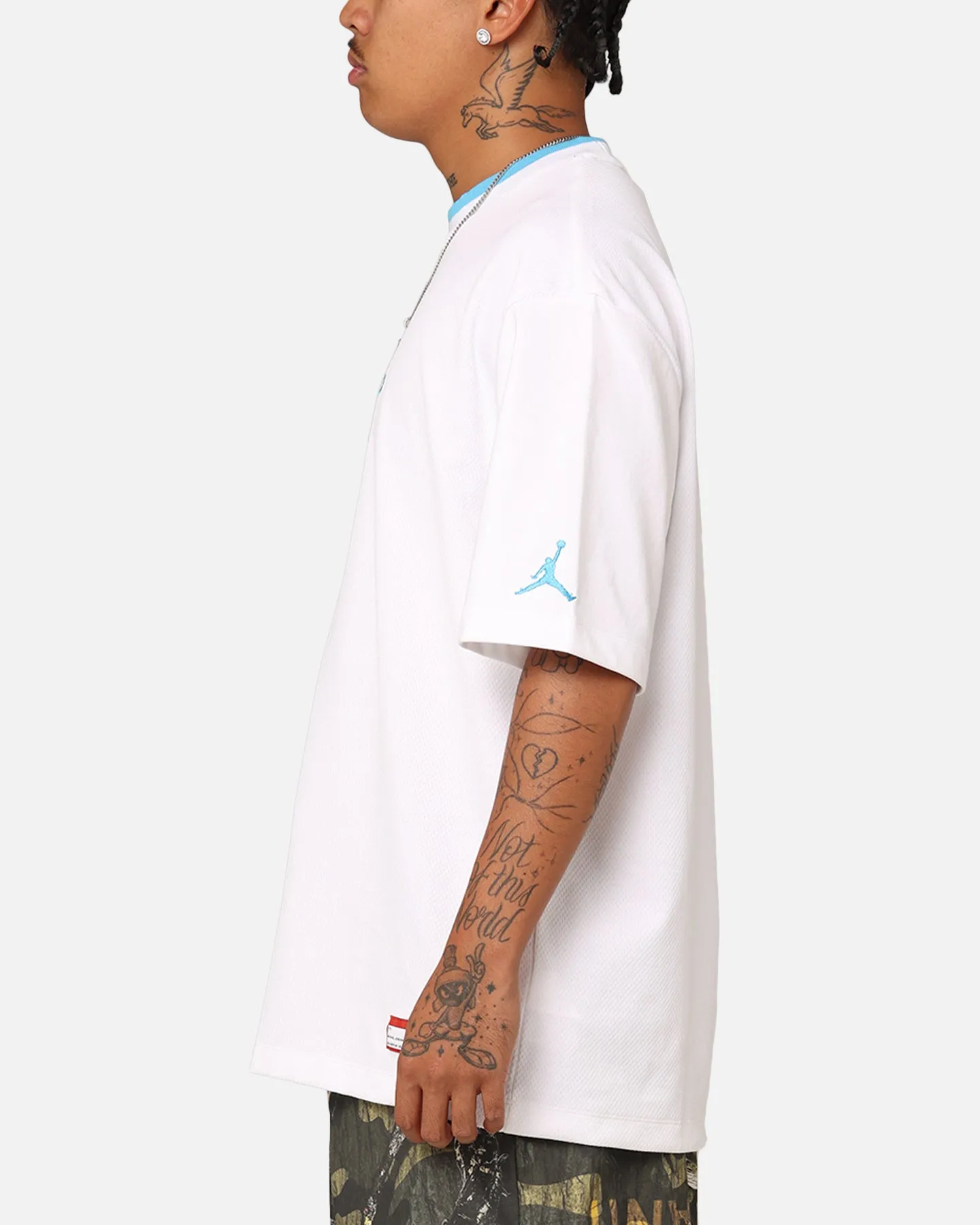Cross Grain Knit Soft & Smooth Jordan Flight MVP T-Shirt White/Dark Powder